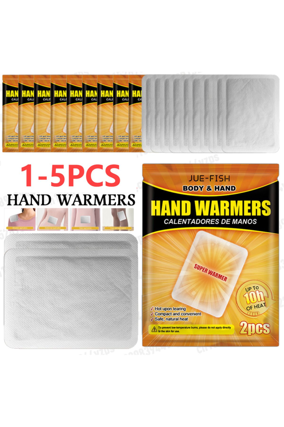Choice-1-5Pcs  Self  Adhesive Heat Patches Hand Warmers Long Lasting Disposable Heating Pack Natural Hea... 2