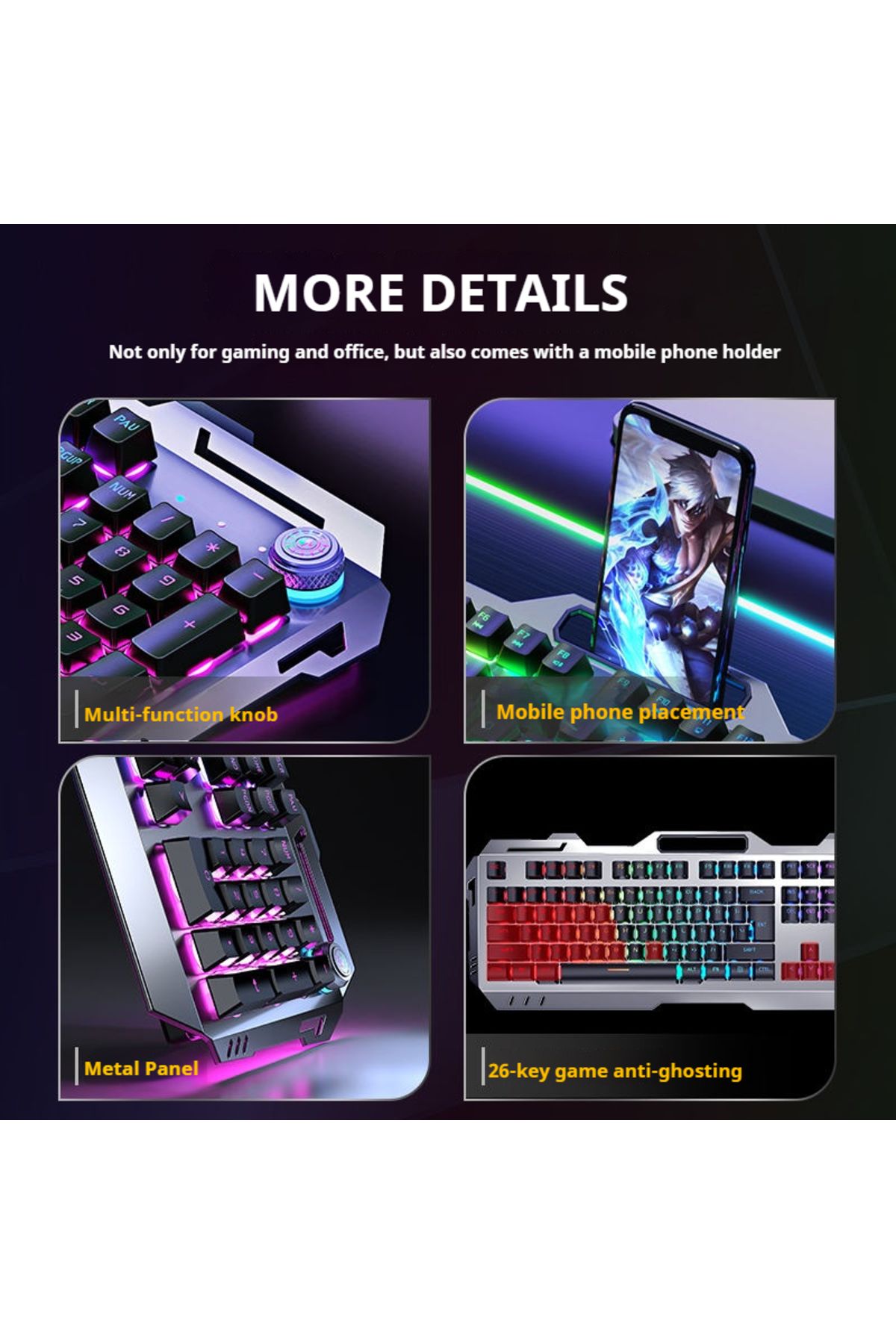 Choice-EWEADN Wireless Keyboard and Mouse Combo, LED Backlit Rechargeable USB Keyboards And Mouse Set, w... 4