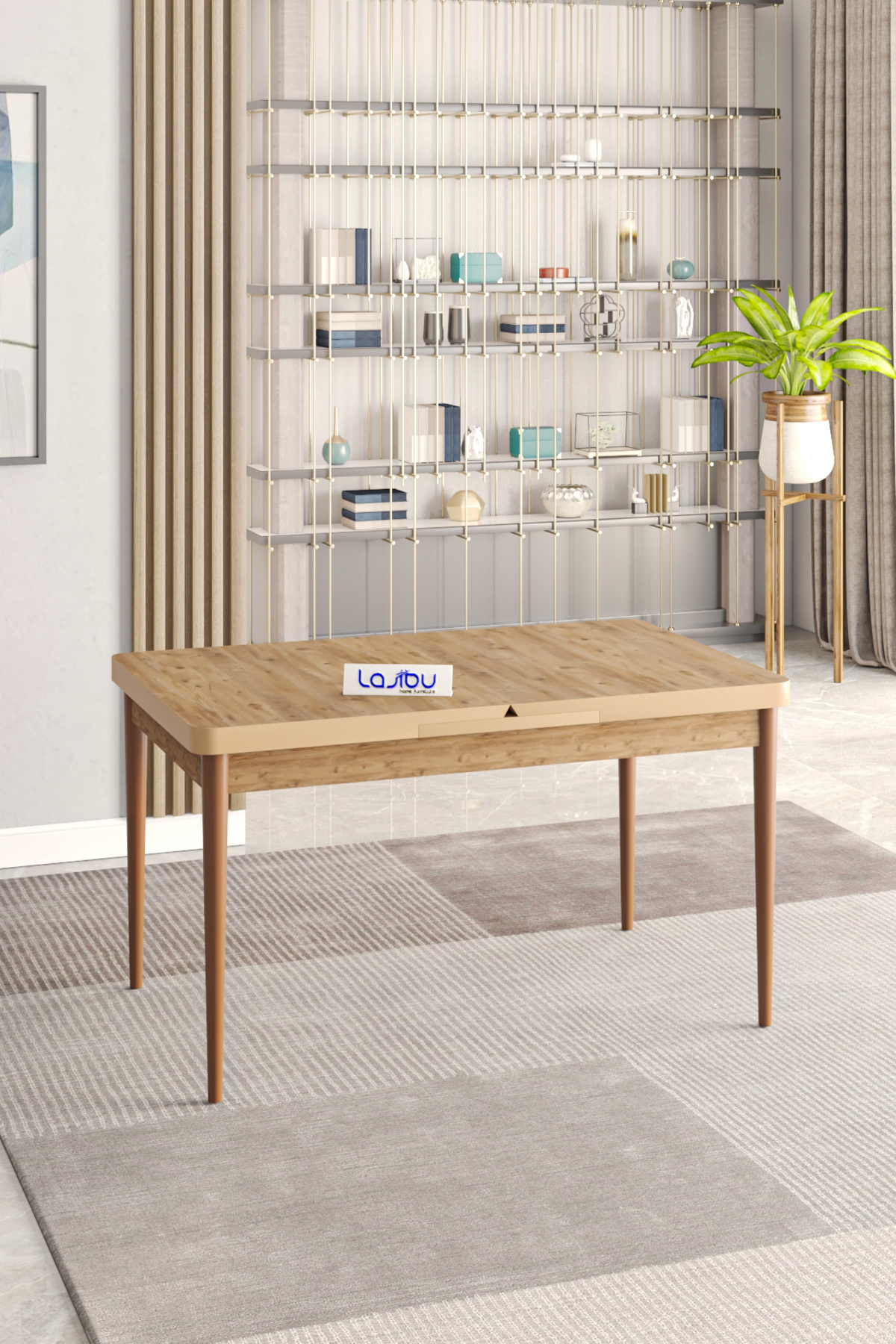 Lajibu Rex Serisi Çam 80x130 Açılır Yemek Masası , Yemek Masa