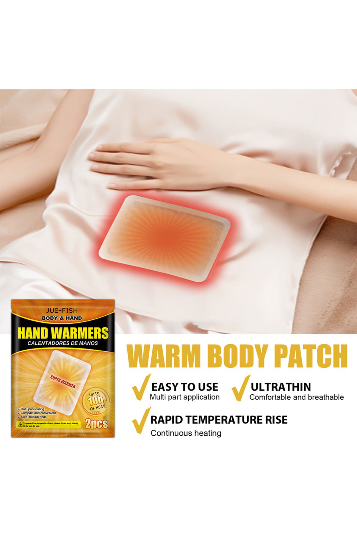 Choice-1-5Pcs  Self  Adhesive Heat Patches Hand Warmers Long Lasting Disposable Heating Pack Natural Hea... 4