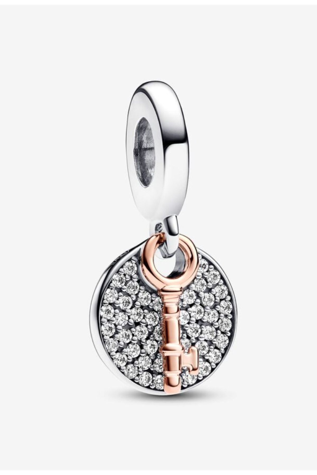 Pandora-Two-Tone Key to Happiness Double Dangle Charm 1