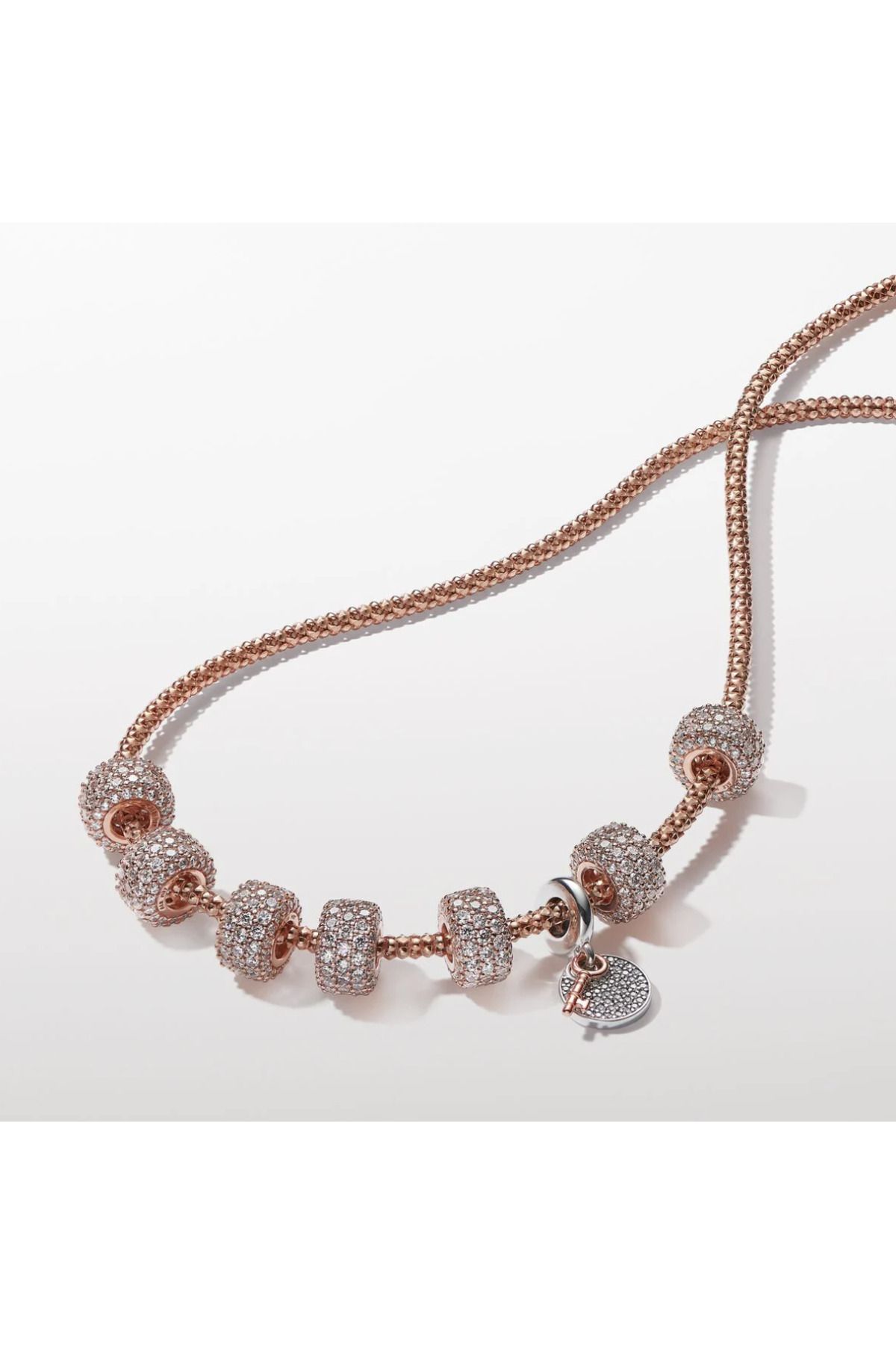 Pandora-Two-Tone Key to Happiness Double Dangle Charm 6