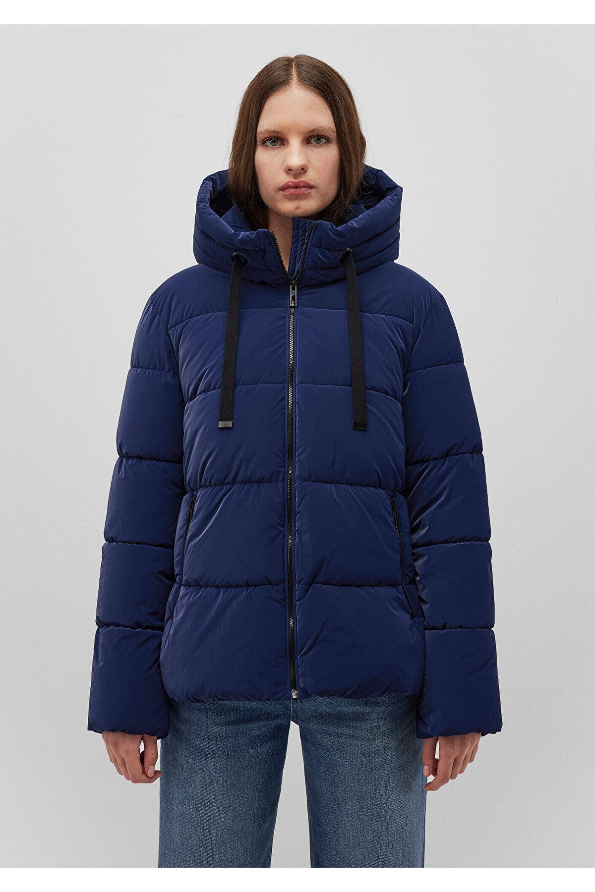 Mavi-Hooded Navy Blue Puffer Jacket 1110043-81774 3