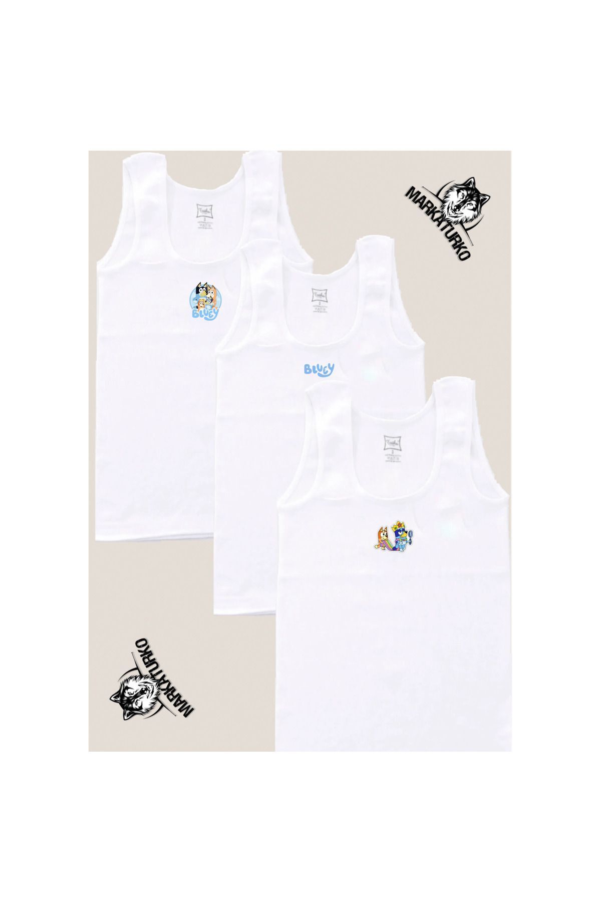 MarkaTurko-BLUEY SPECIAL DESIGN PRINTED PASSION GIRL'S THICK STRAP ATHLETE 3-PACK 1