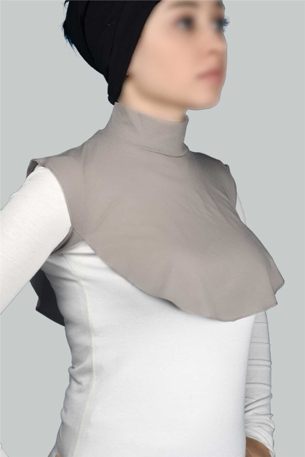 Altobeh-Guler de gât hijab din bumbac pieptănat cu gât simplu - nurcă deschisă 2