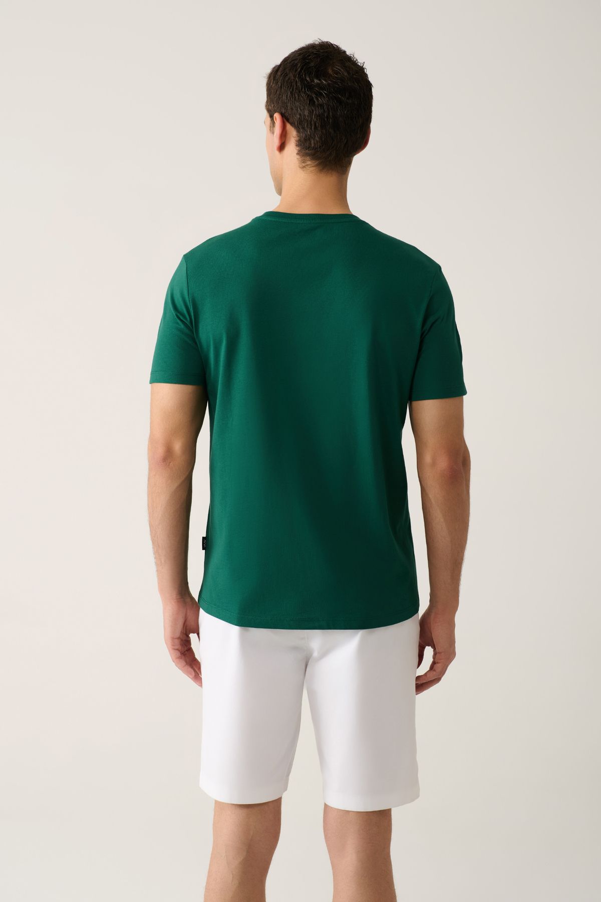 Avva-Men's Green 100% Cotton Breathable Crew Neck T-Shirt E 001000 4