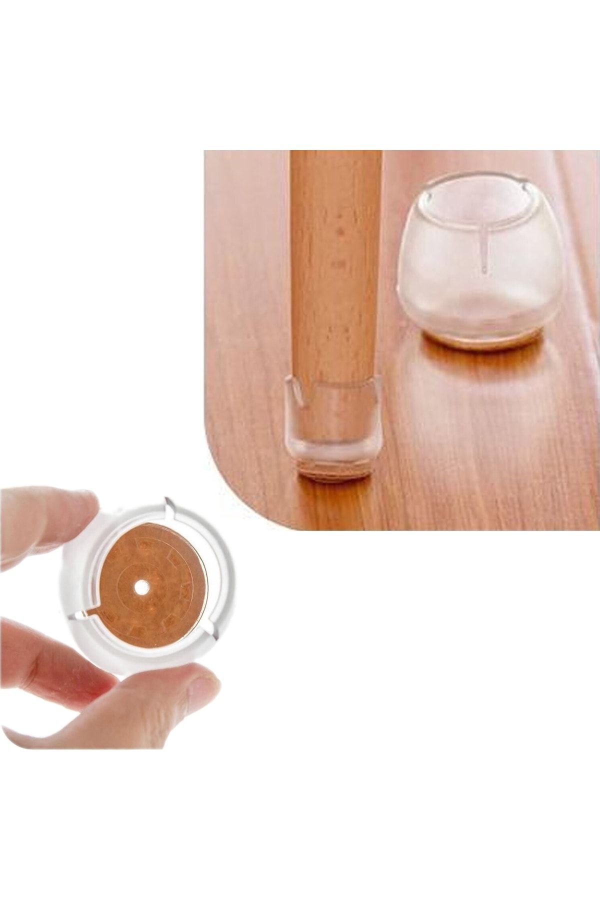 Mikasso Sessiz Tip Sandalye Pabucu Masa Sandalye Zemin Koruyucu 25 Mm - 32 Mm (4 Adet) Bej 4'lü Masa Ayağı T