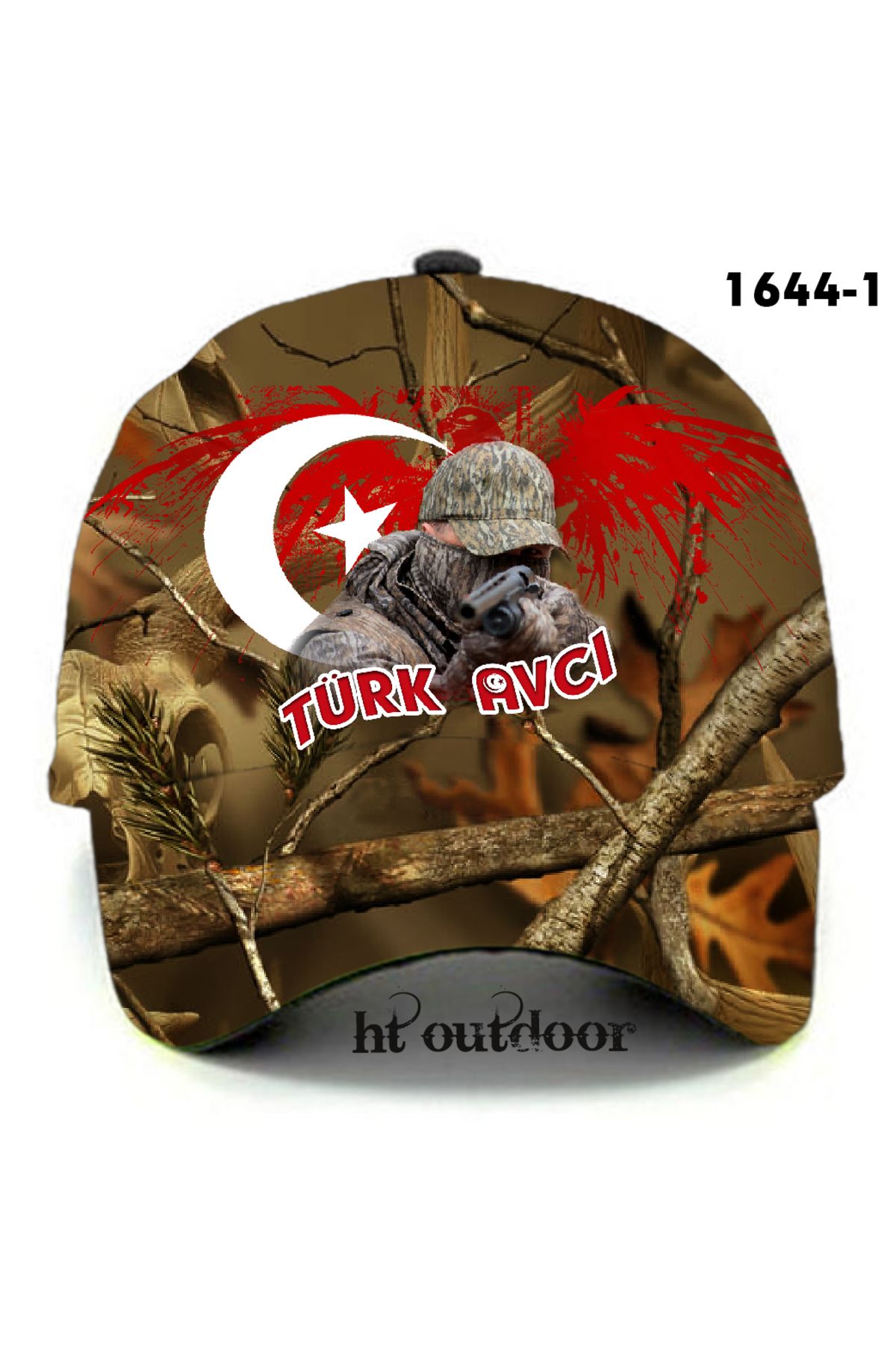 HT Outdoor TÜRK AVCI DESENLİ BAYRAK FİGÜRLÜ SPOR ŞAPKA MODELİMİZ