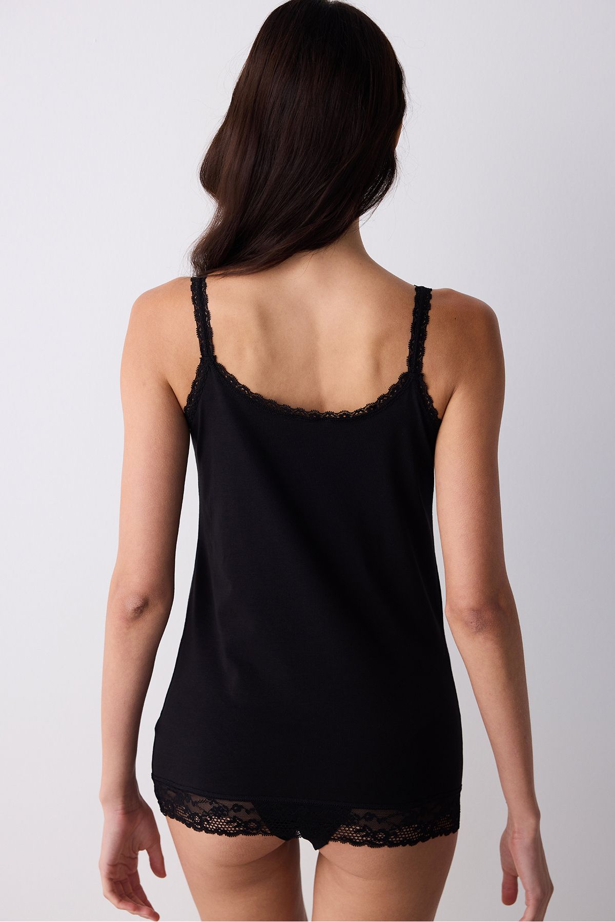 Penti-Black Lace Cotton Lace Athlete Cami 6