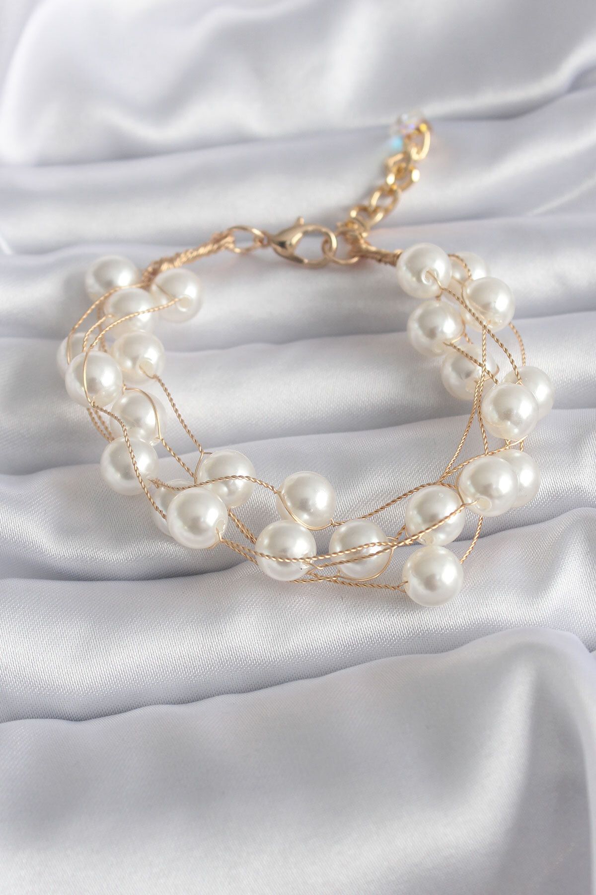 New Things Gold Renk İnci Model Kadın Bileklik