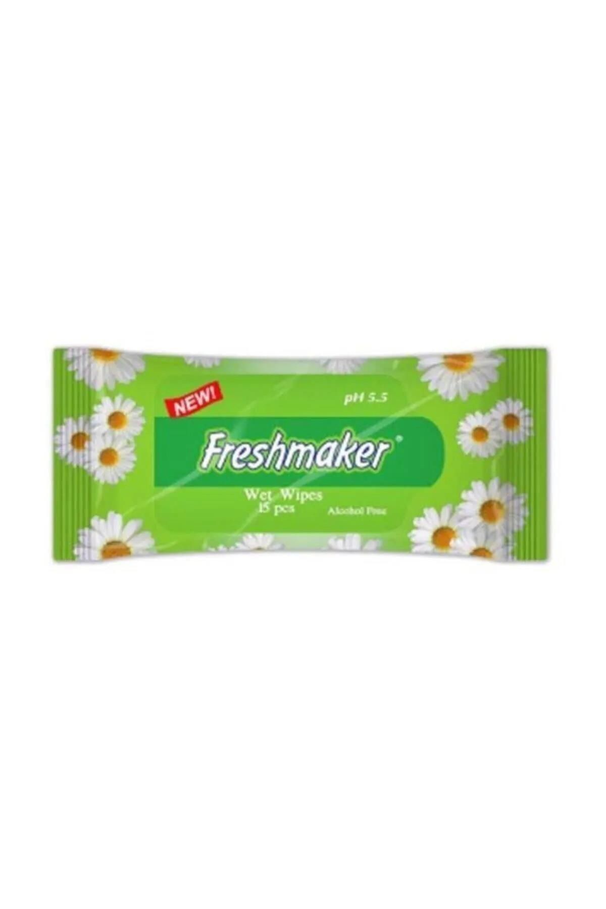 Freshmaker Islak Cem Mendil - Alkolsüz ve pH Dengelenmiş - Çiçeksi Kokular - 15 Adetlik 1 Paket