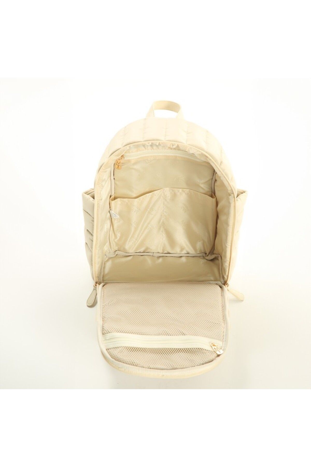 MY Collection-7335 Puff Leather - Fabric Mother Baby Care Backpack 5