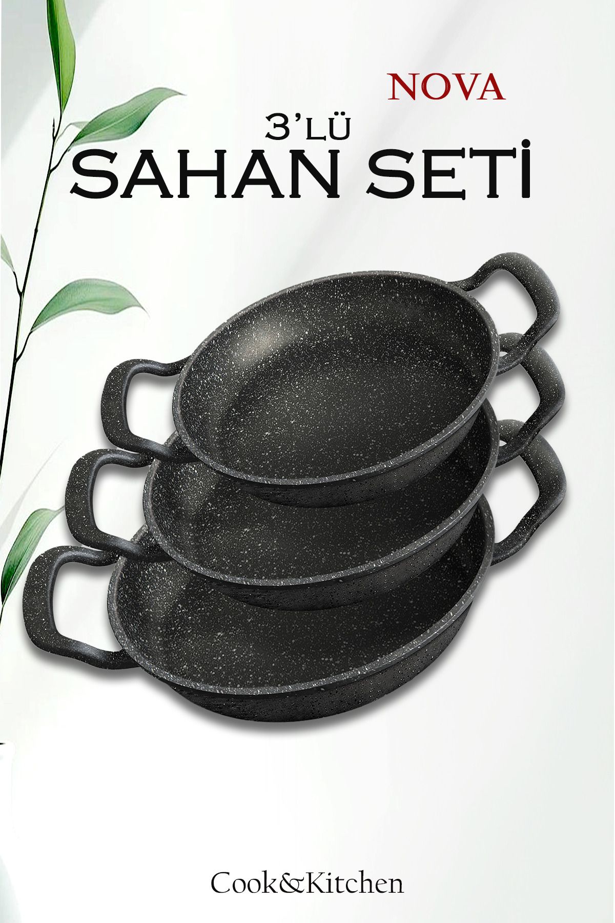 COOK KİTCHEN Nova 3’lü Sahan Seti 18-20-22 Cm