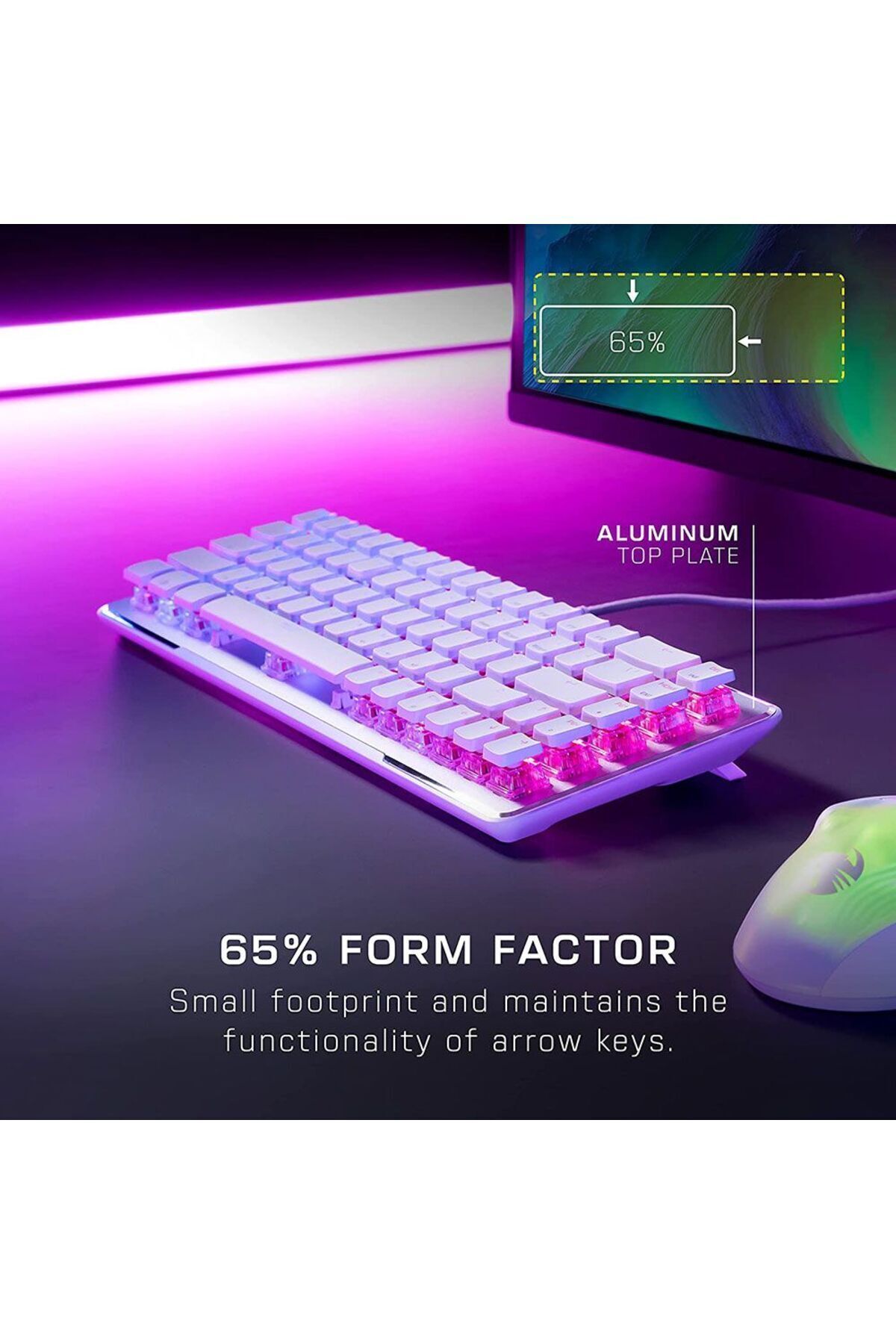 Roccat-Vulcan II Mini US Layout Linear red switch Gaming keyboard - White 7
