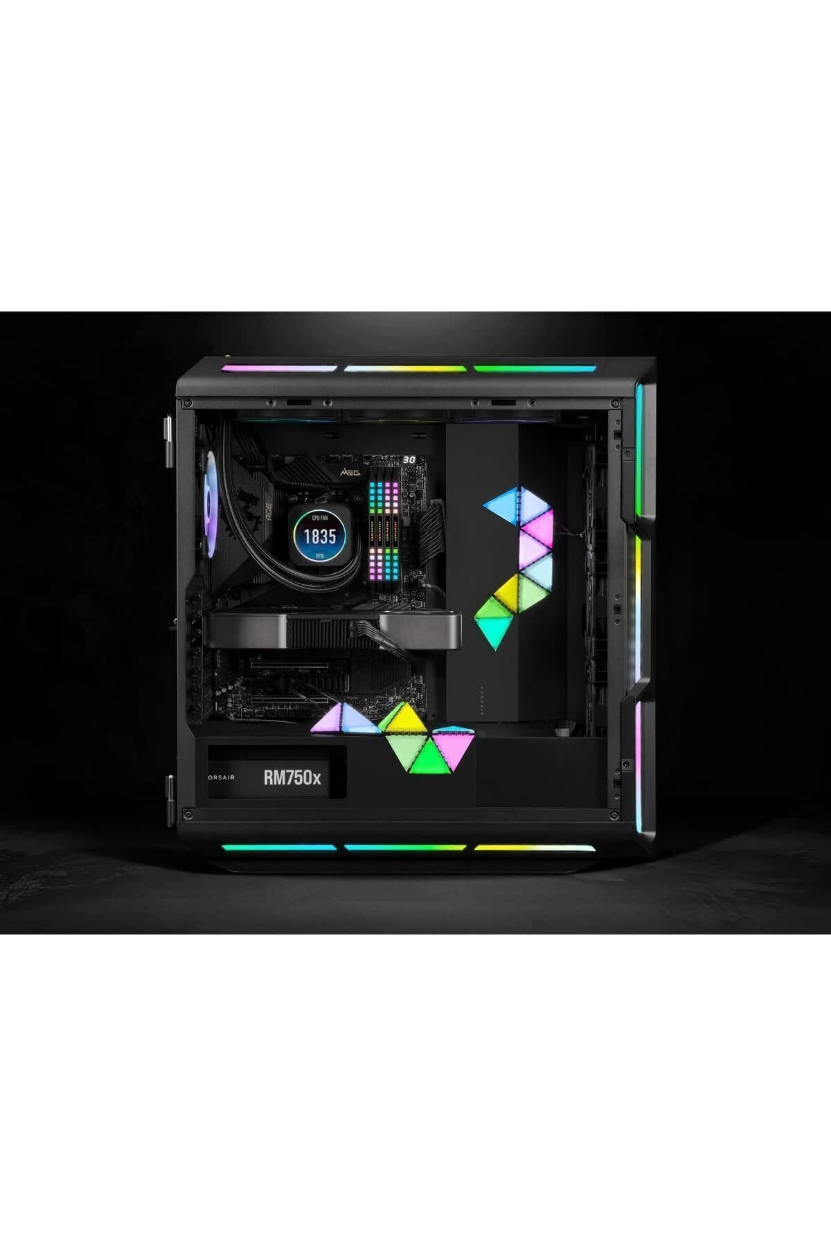 Corsair-iCUE LC100 Case Accent Lighting Panels Mini Triangle 9x tile starter kit 2