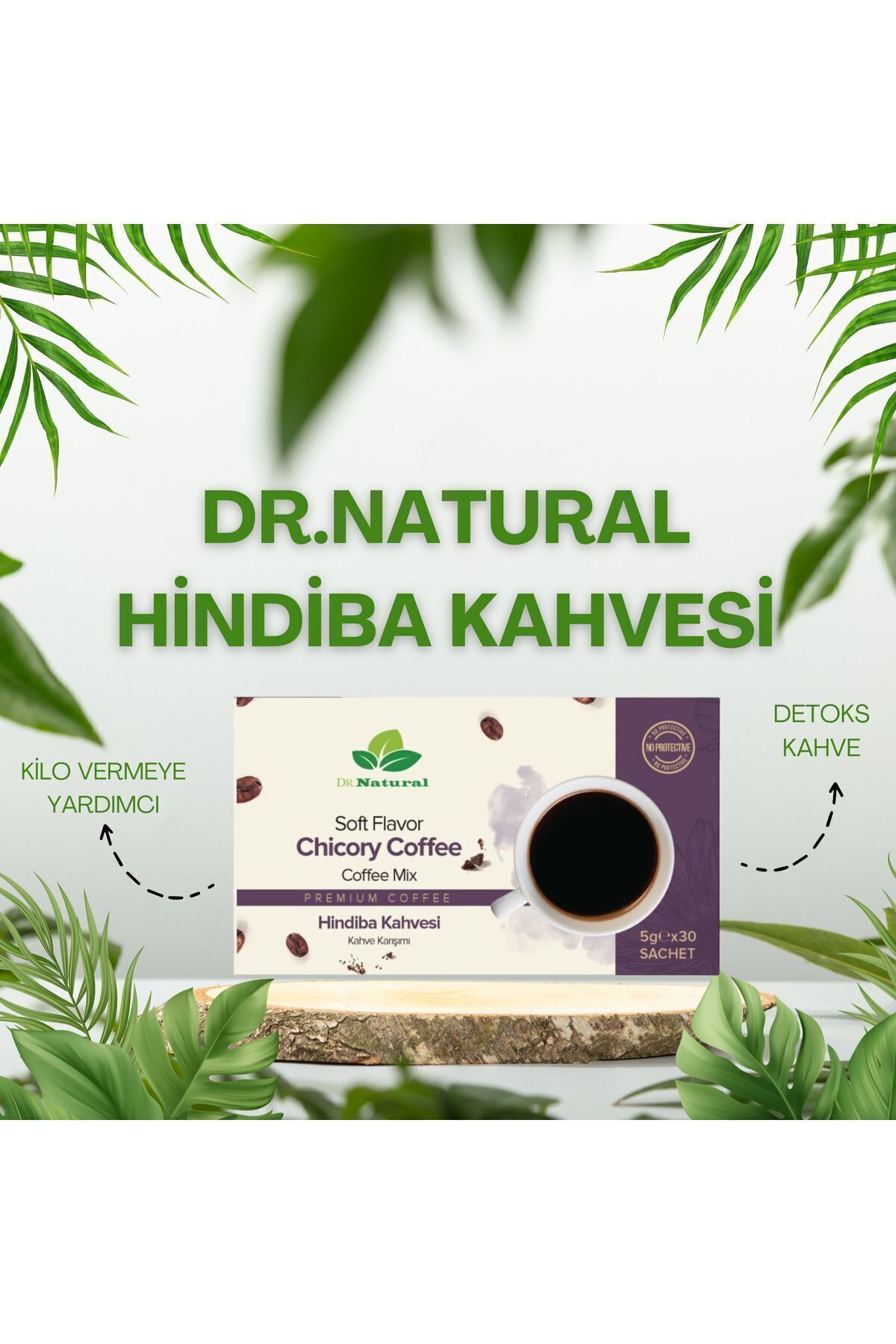 DRNATURAL Hindiba Kahvesi Kilo Vermeye Ve Ödem Atmaya Yardımcı Detoks Diyet Kahve 30x5 gr