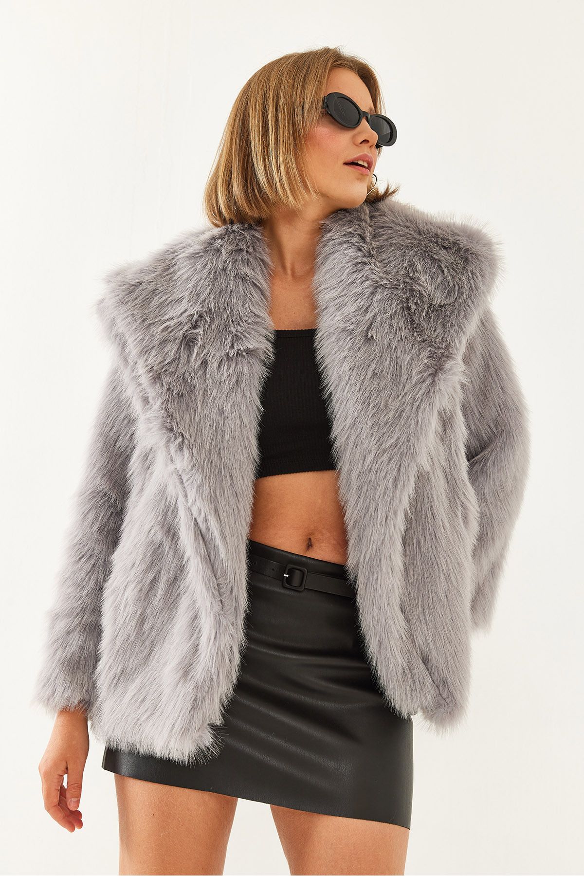 Bianco Lucci-Women's Collared Lined Premium Fur Mbms037 60501037 3