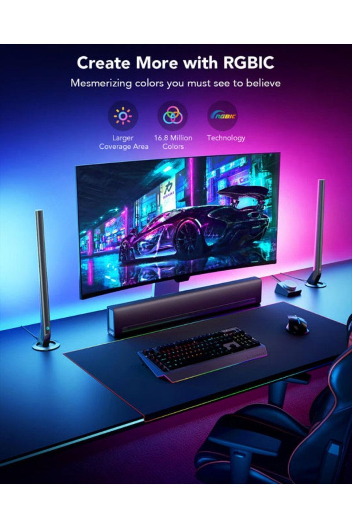 Goove-Govee RGBIC Wi-Fi Gaming Light Bars with Smart Controller 5