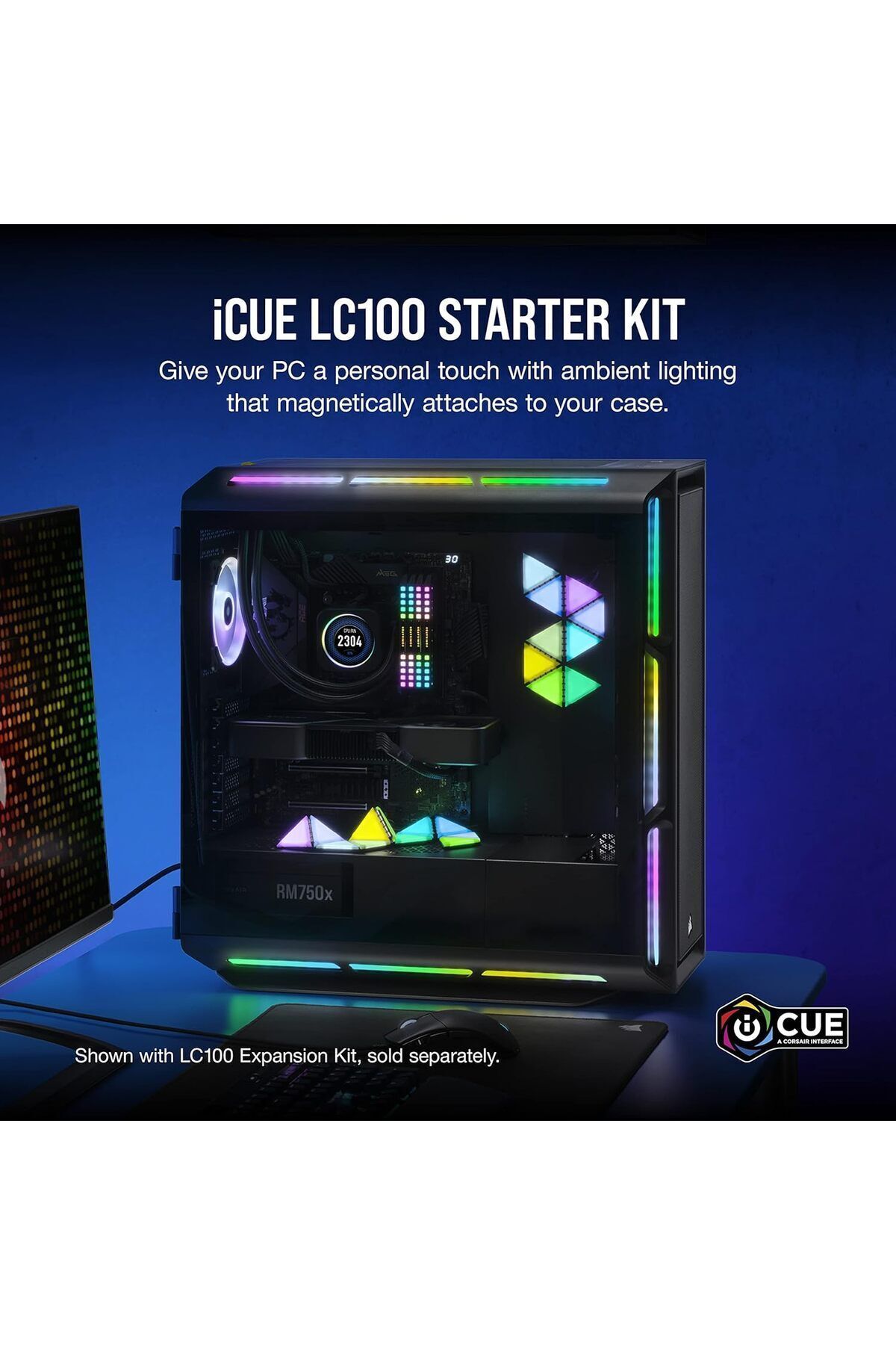 Corsair-iCUE LC100 Case Accent Lighting Panels Mini Triangle 9x tile starter kit 3