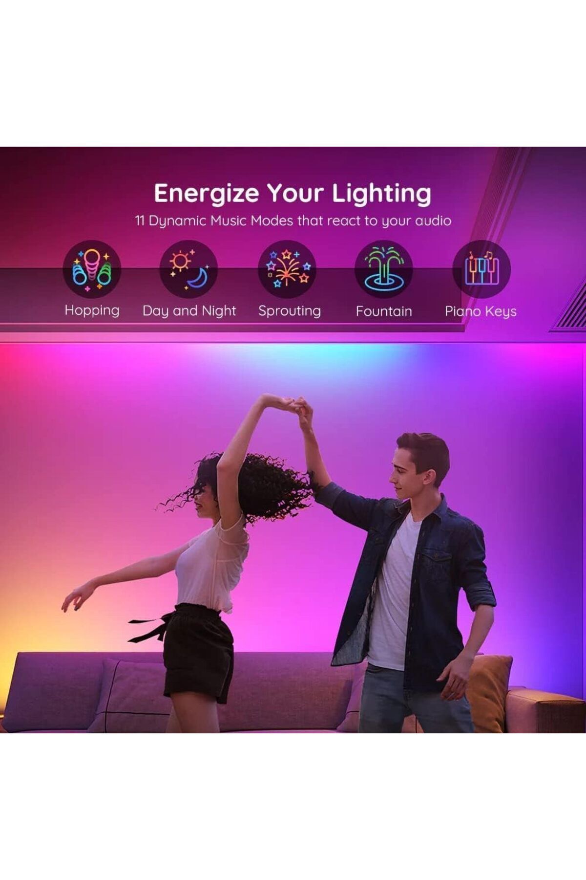 Goove-Govee RGBIC Basic Wi-Fi + Bluetooth LED Strip Lights (10 Meter) 4