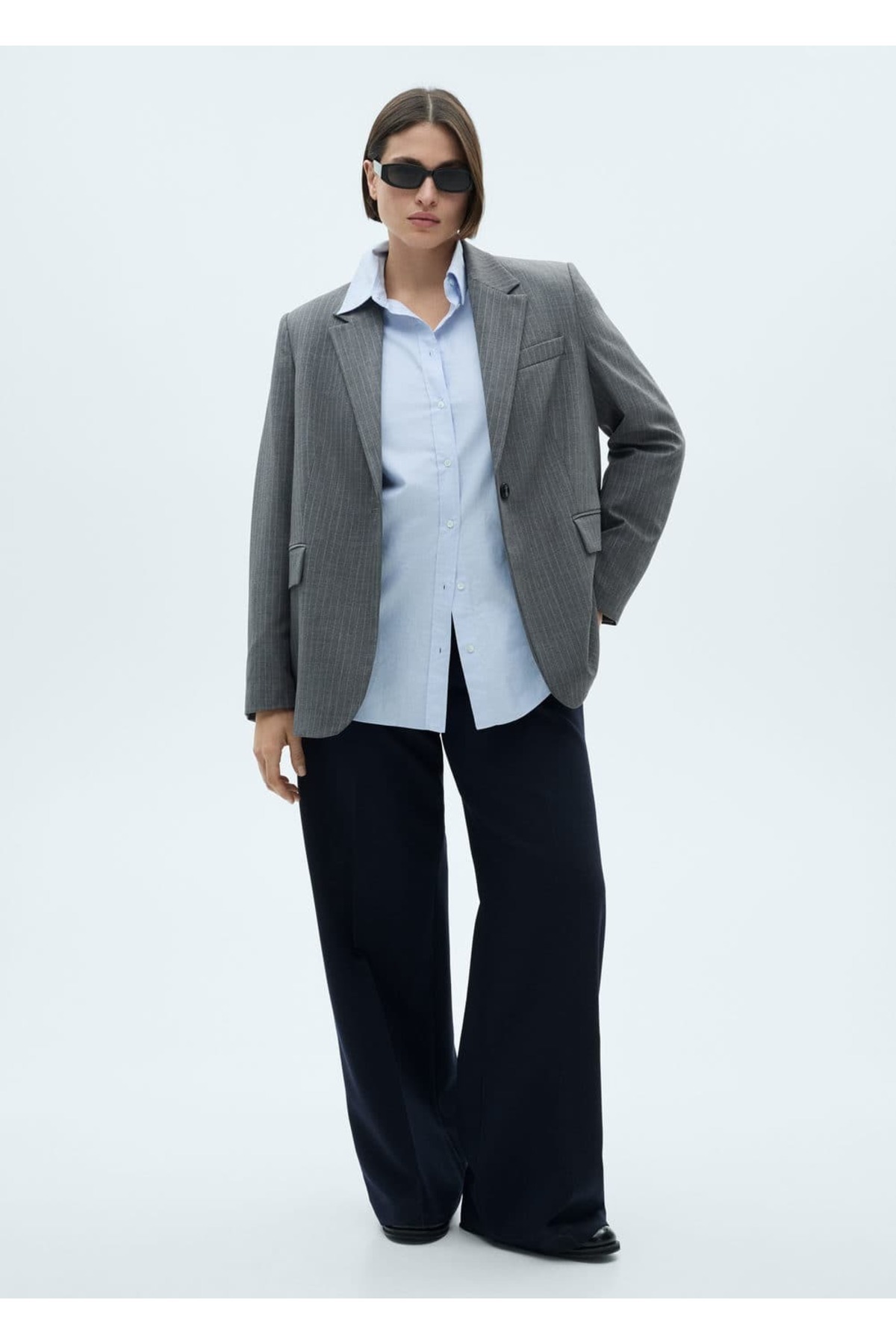 MANGO Woman-Wideleg pants with pens 5