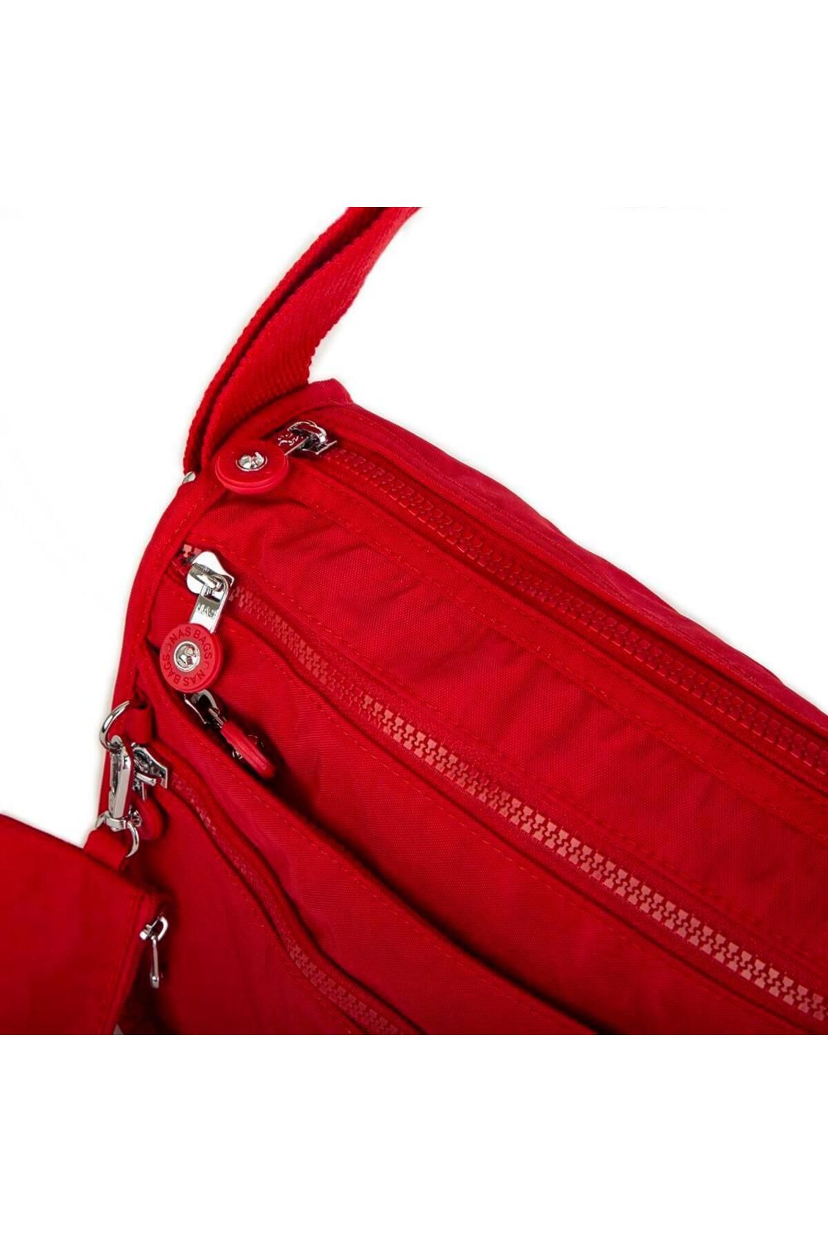 Nas Bag-Unisex škodlivá voděodpudivá crossbody taška bez chemikálií červená 7