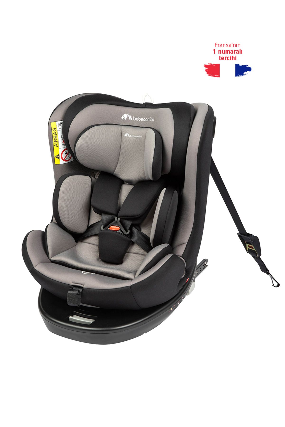 BEBE CONFORT Bebeconfort EvolveFix i-Size 360 Derece Dönebilen Yatabilen İsofix'li 0-36 Kg Oto Koltuğu Grey Mist