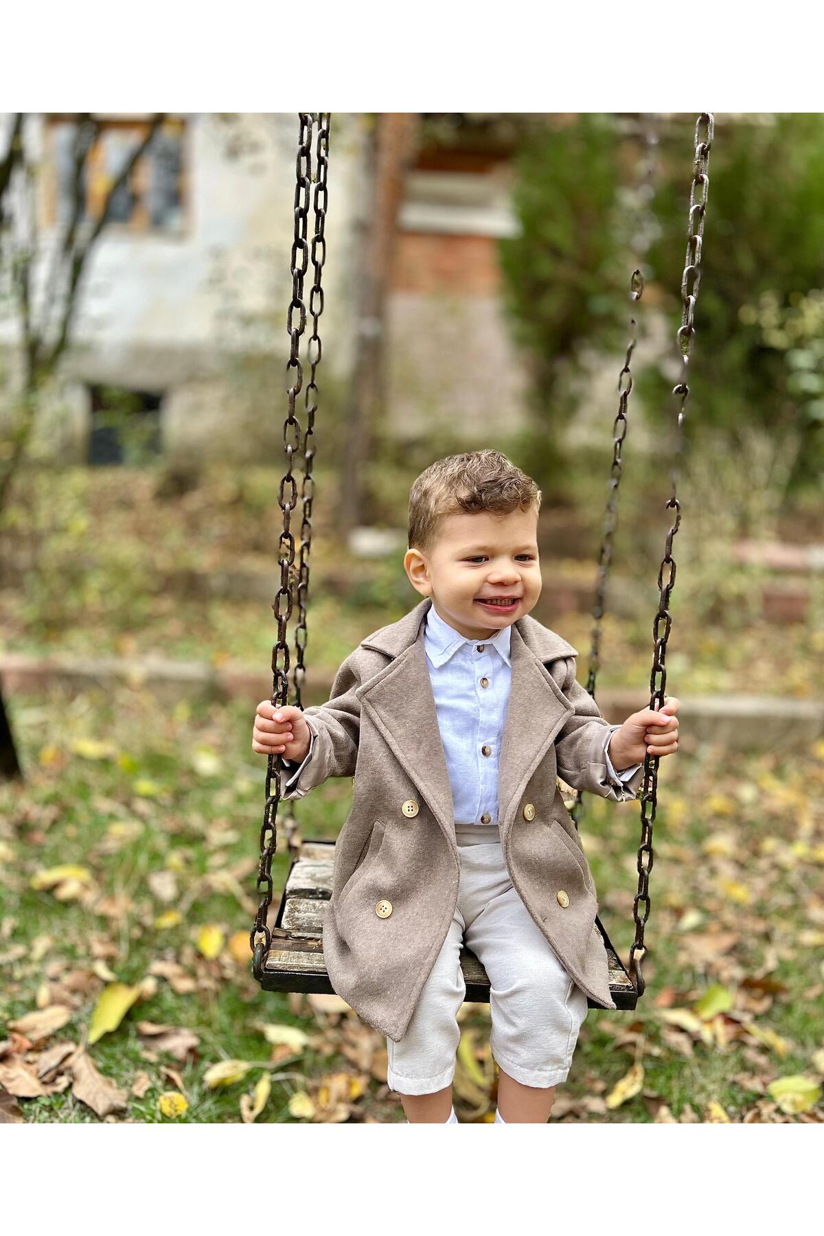 favorimkids Füme Kaşe Bebek Çocuk Kaban fotoğrafı 2 (önizleme)