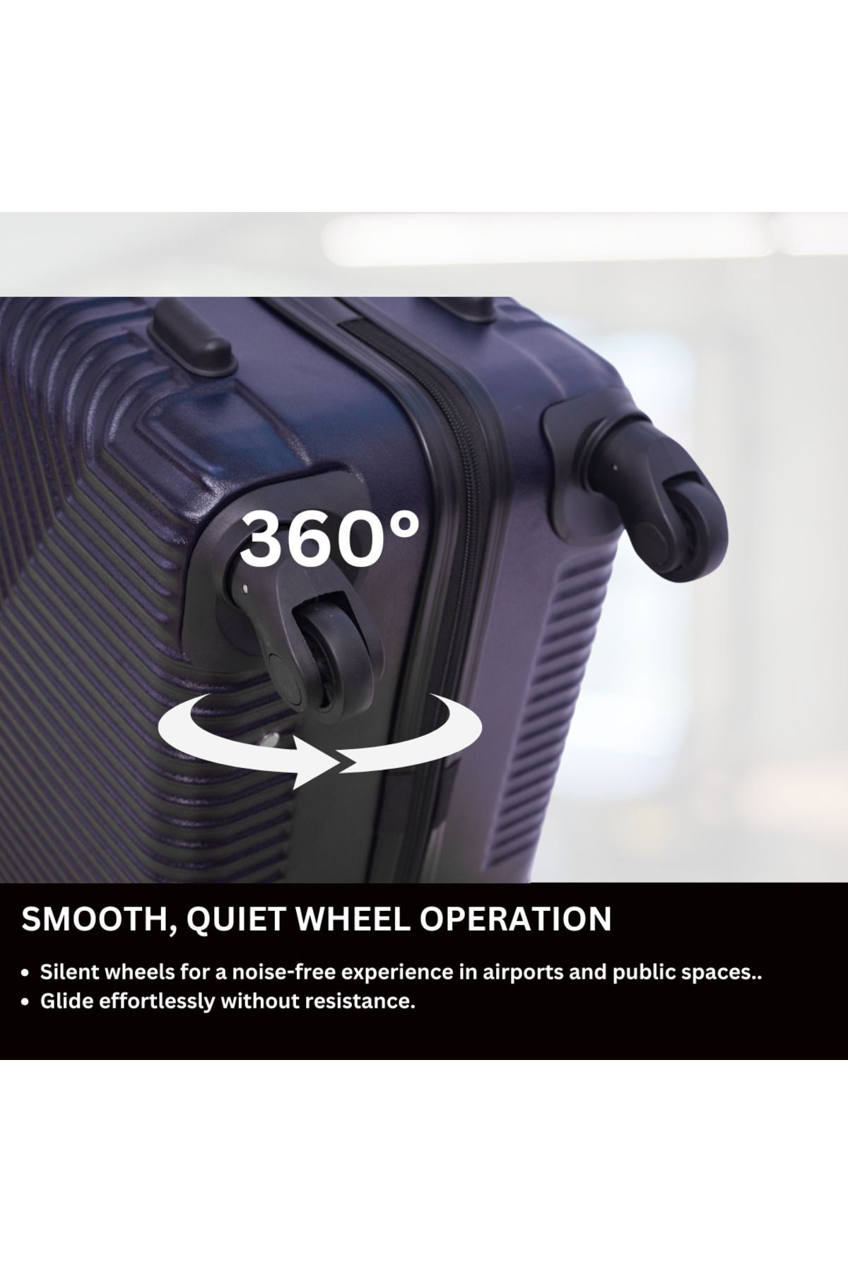 Giordano-Logo Large Suitcase Navy, ABS Hard Shell Lightweight Durable Secure Number Lock. 4