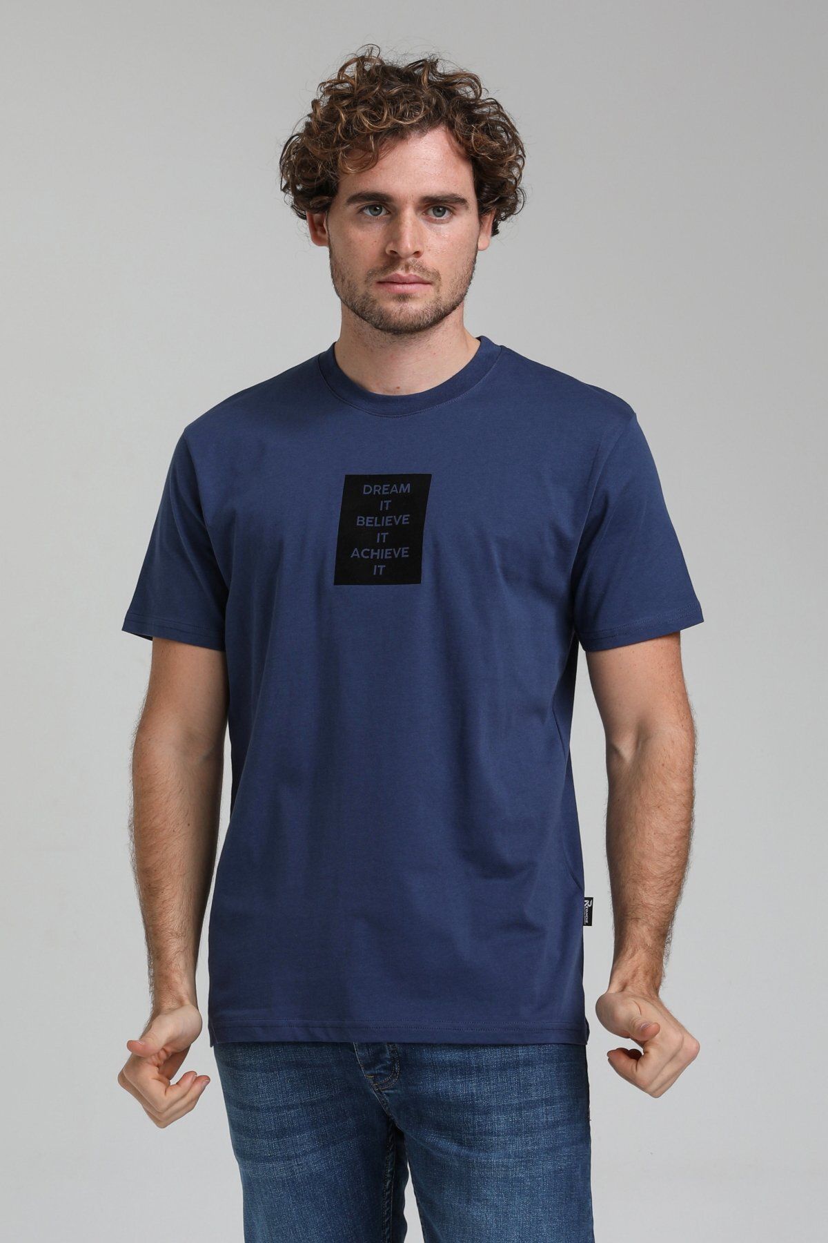 NEW WORLD POLO-Crew Neck Indigo Slim Fit T-Shirt 23ssm20288 1