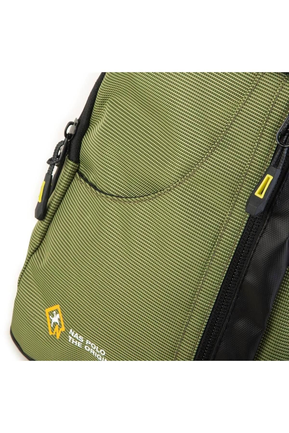 Nas Bag--nas Polo (WATERPROOF) Geantă de exterior pentru bărbați în talie și încrucișată verde kaki 4