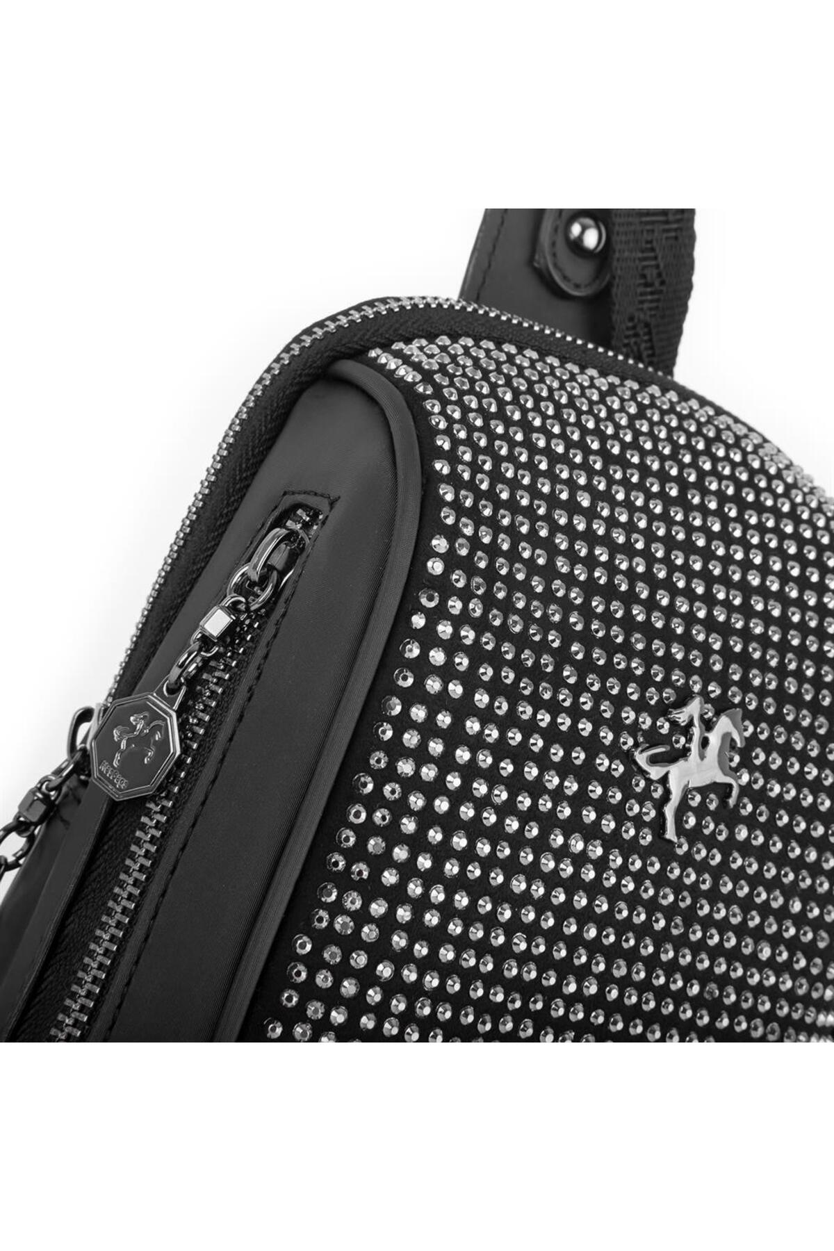 Nas Bag Bel ve Body Bag Siyah Gümüş Tasli görsel 4