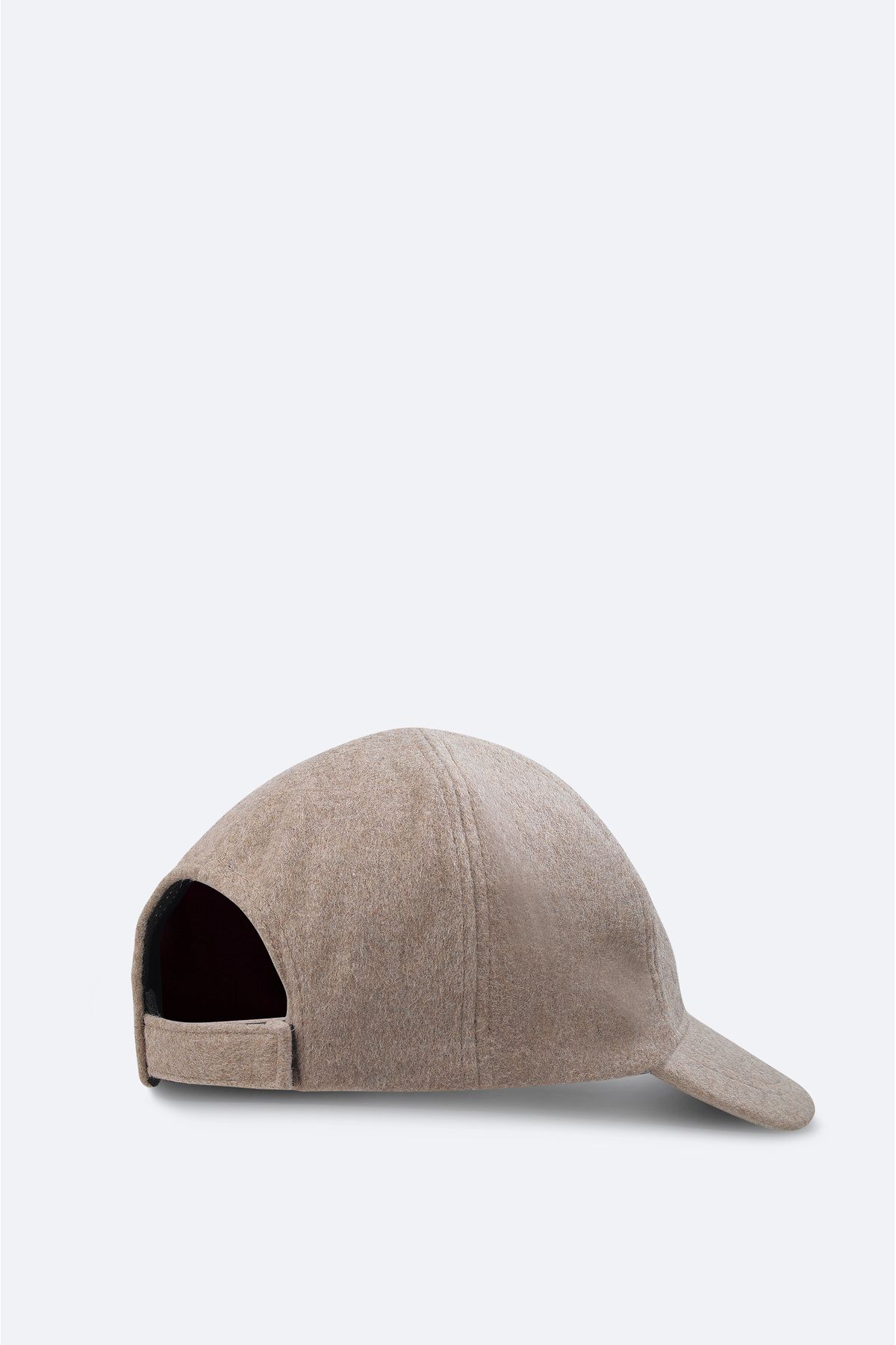 Avva-Men's Beige Woolen Stitched Hat with Embroidery Detail on the Front A32y9211 3