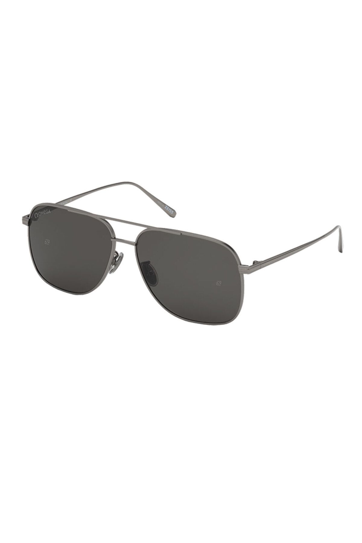 Omega-Men's Grey-Smoke Organic Polarized Drop Sunglasses - Steel Closed Frame Om0026 08D 60-14 1