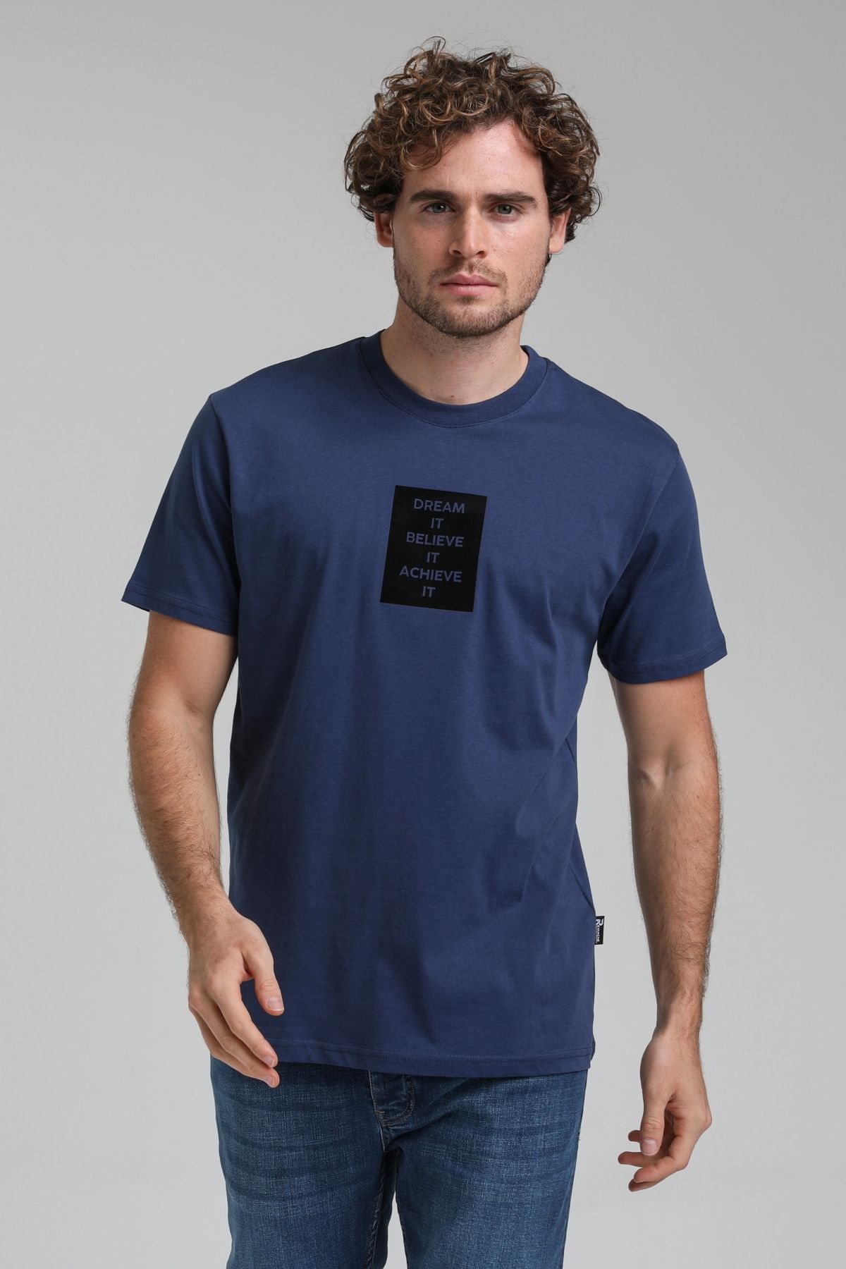 NEW WORLD POLO-Crew Neck Indigo Slim Fit T-Shirt 23ssm20288 3