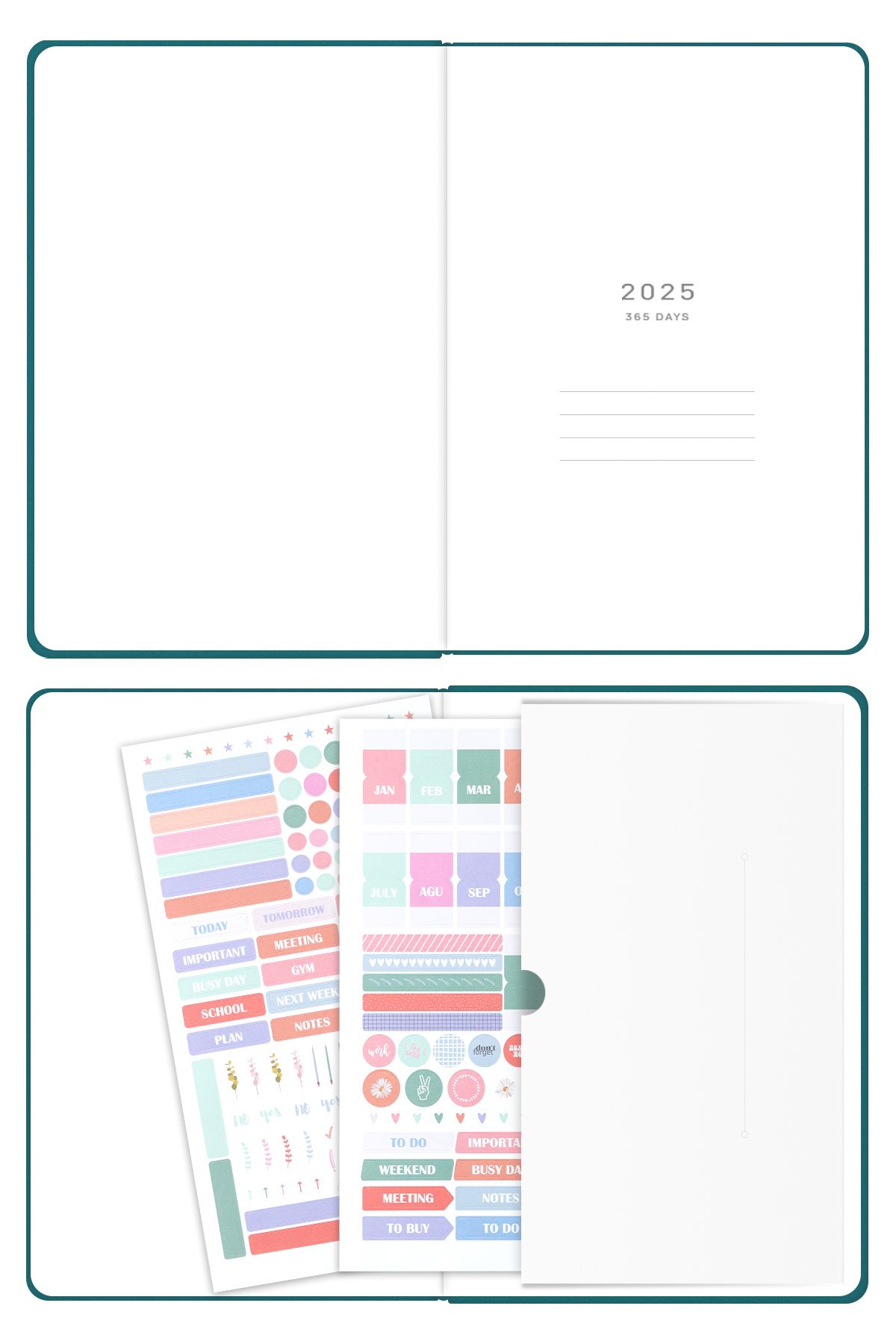 Matt Notebook-2025 Year A5 Full Day Agenda - 15X22 cm Green 6