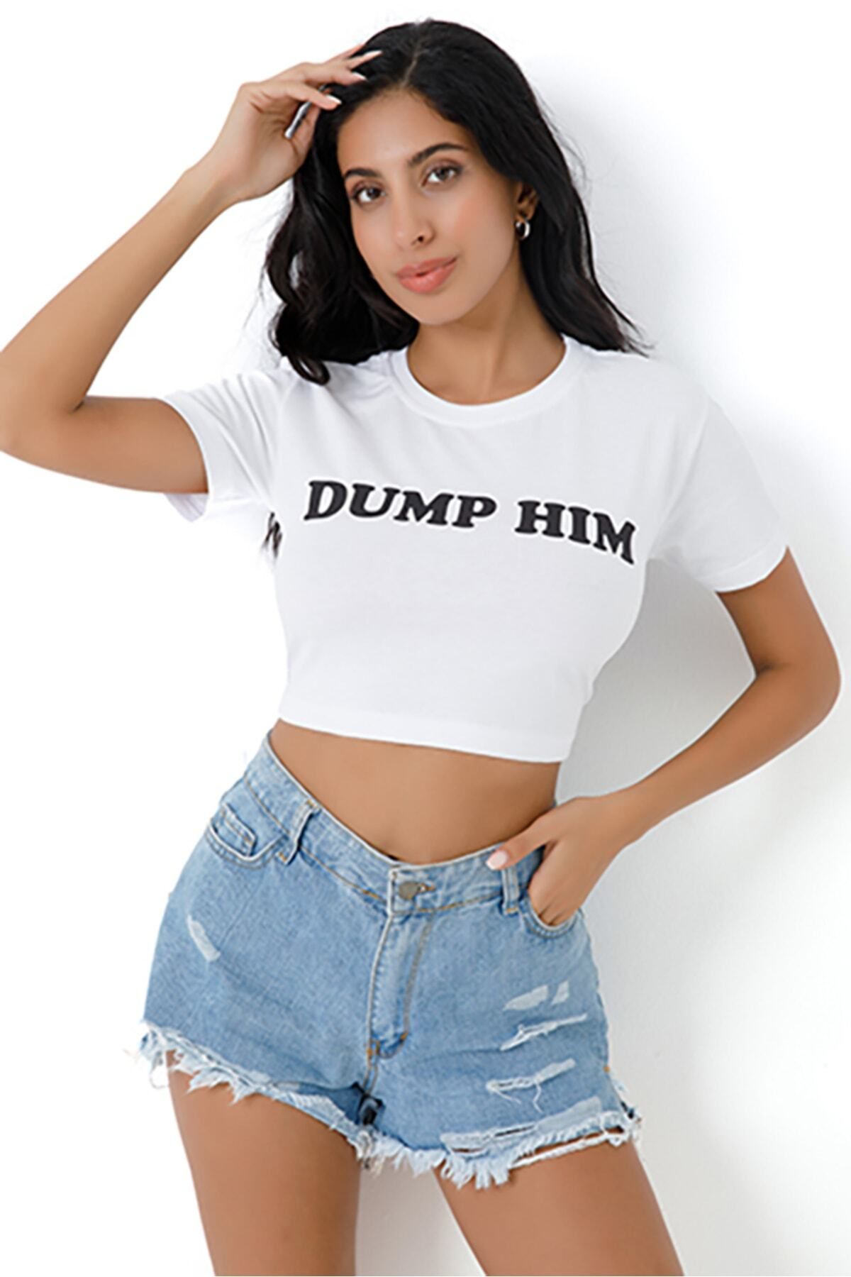 CC STORE 00’s Crop Dump Him Baskılı Tişört