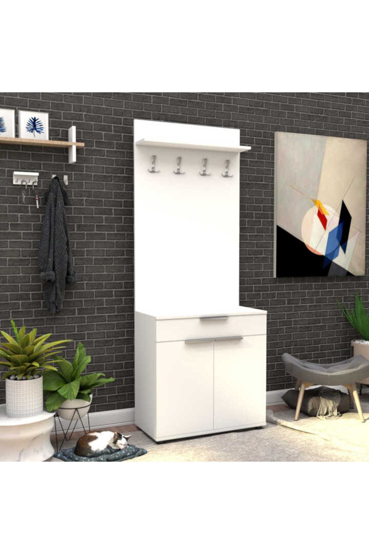 Adore Mobilya Porto 2 Kapaklı Çekmeceli Portmanto Ve Ayakkabılık