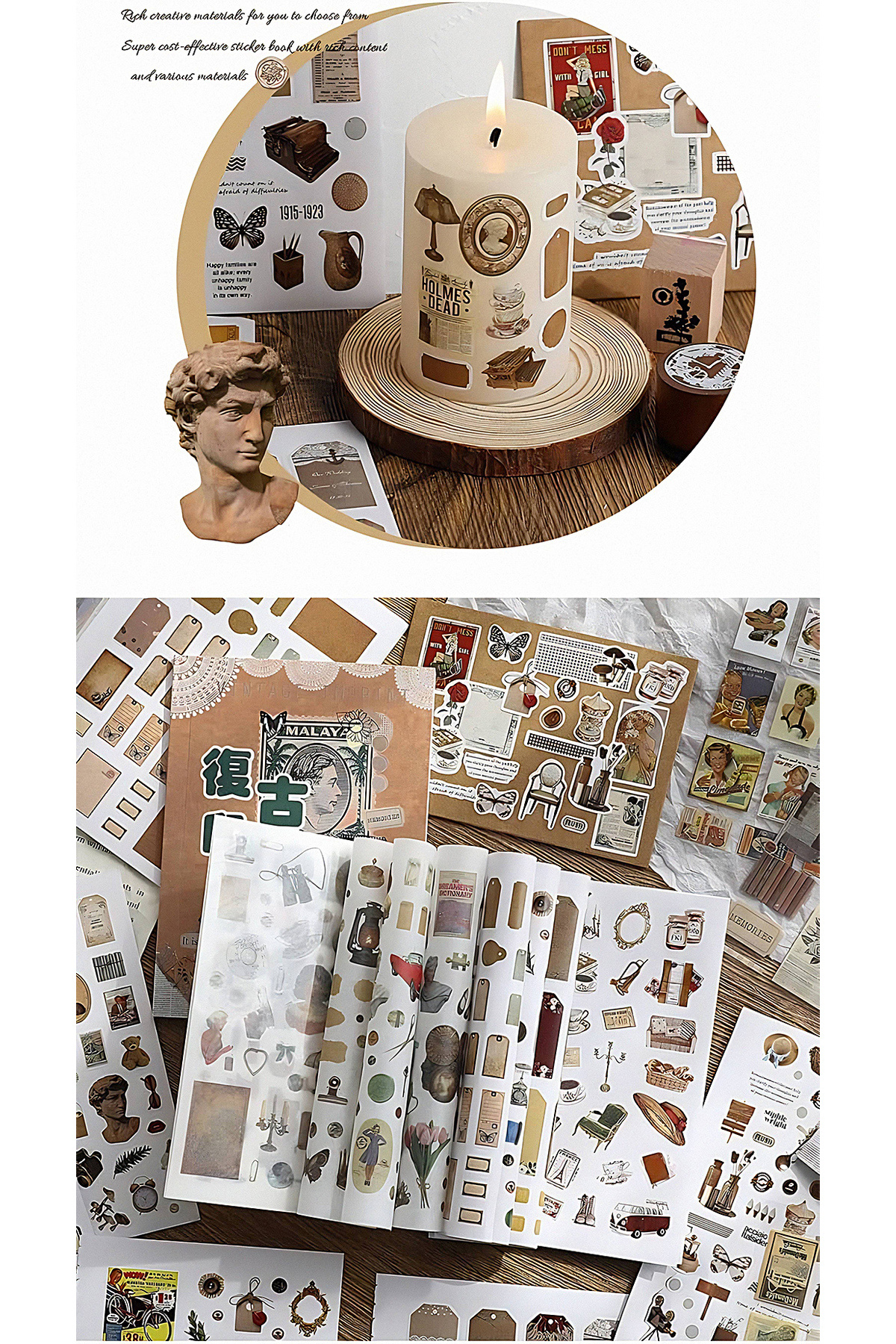 GUGUK Retro Künye Temalı 20 Sayfa Sticker Defter Seti • Bullet