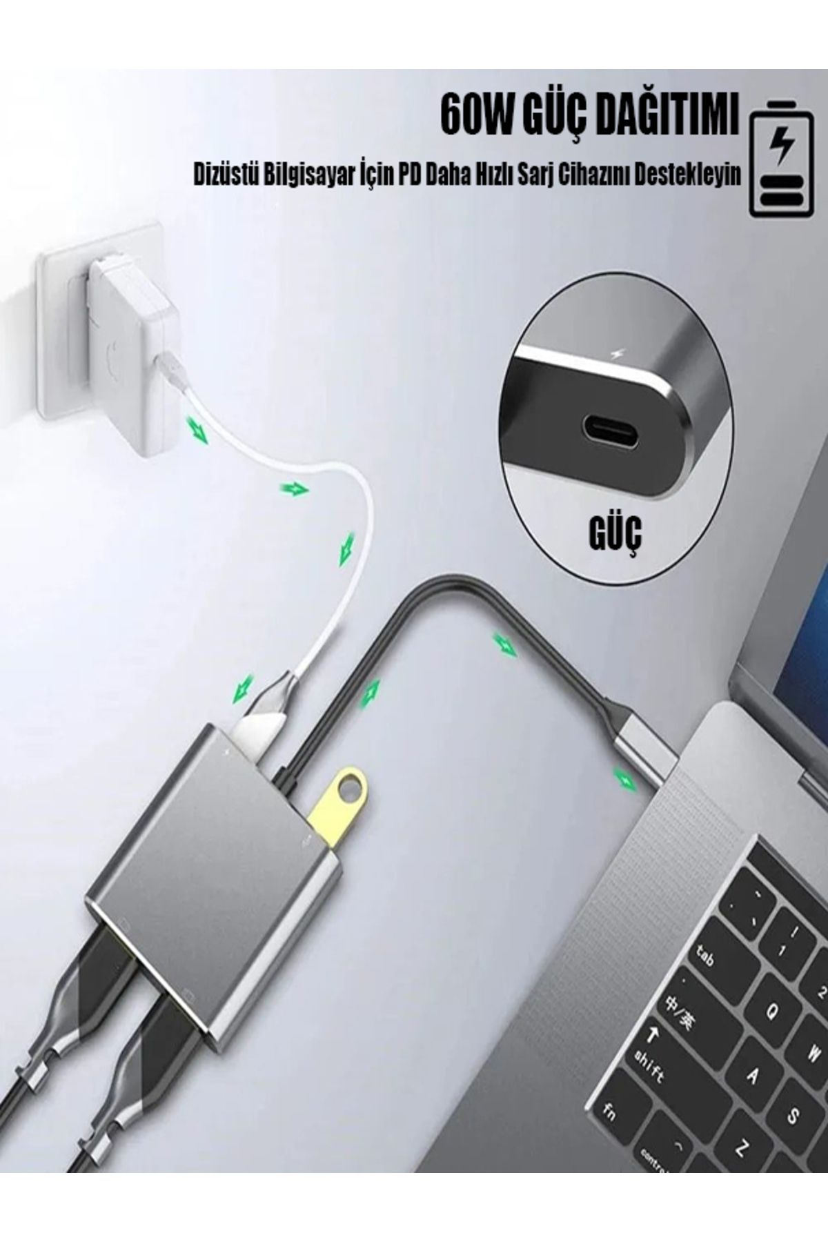 Soylu elektronik-Pc MacBook Screen Extender Dual HDMI Vga USB 3.0 4K 60Hz USB C Hub Display Dual Monitor Extender 4