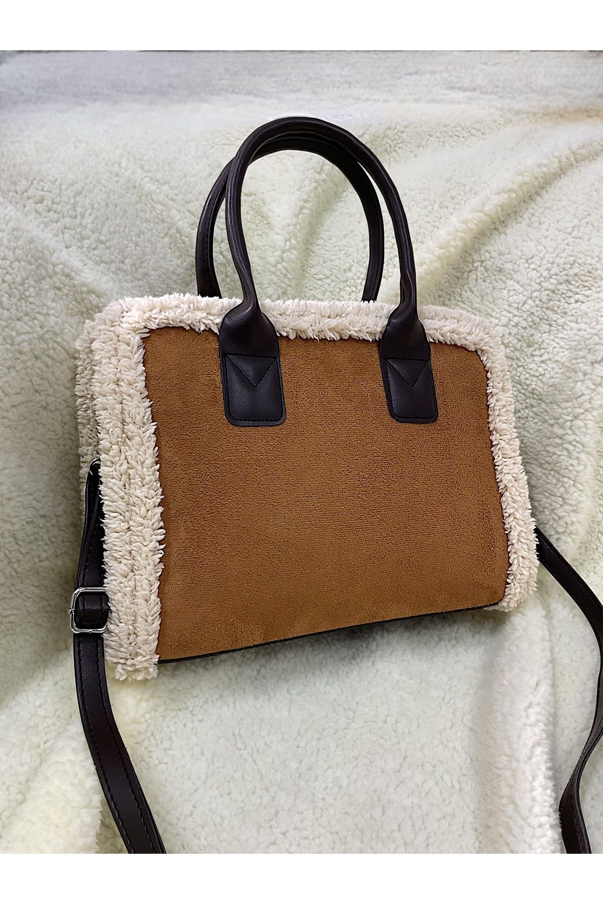 Katusa-Tan Nubuck Shoulder Bag with Strap 1