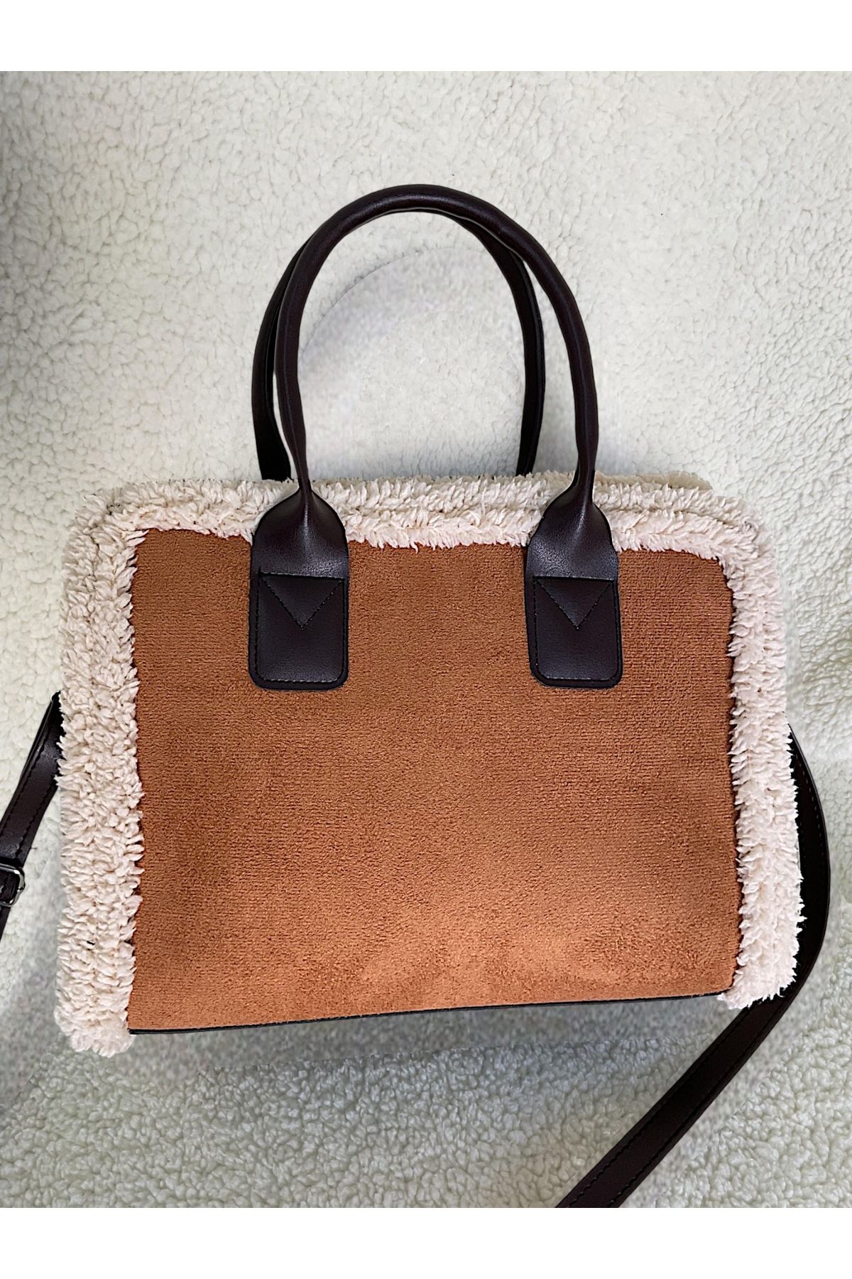 Katusa-Tan Nubuck Shoulder Bag with Strap 2