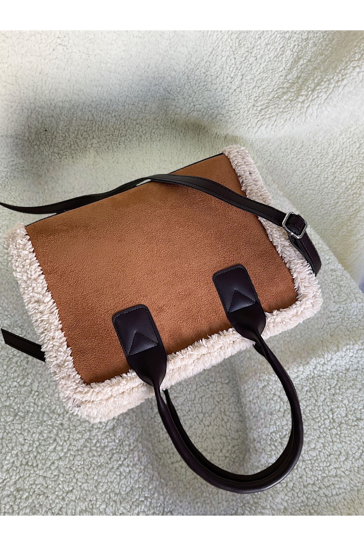 Katusa-Tan Nubuck Shoulder Bag with Strap 4