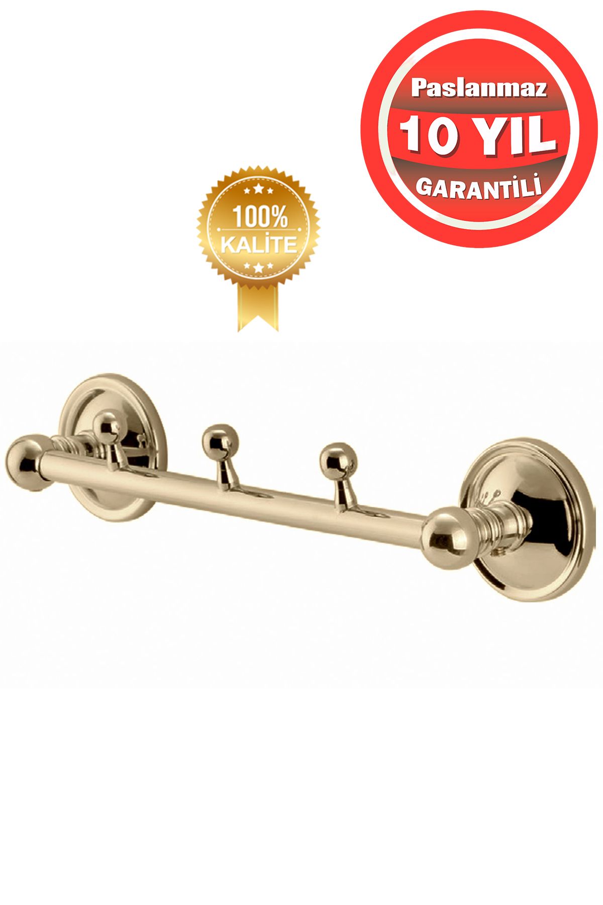 ÇELİK BANYO Paslanmaz Pirinç Bella 3'Lü Set Askılık Altın Gold
