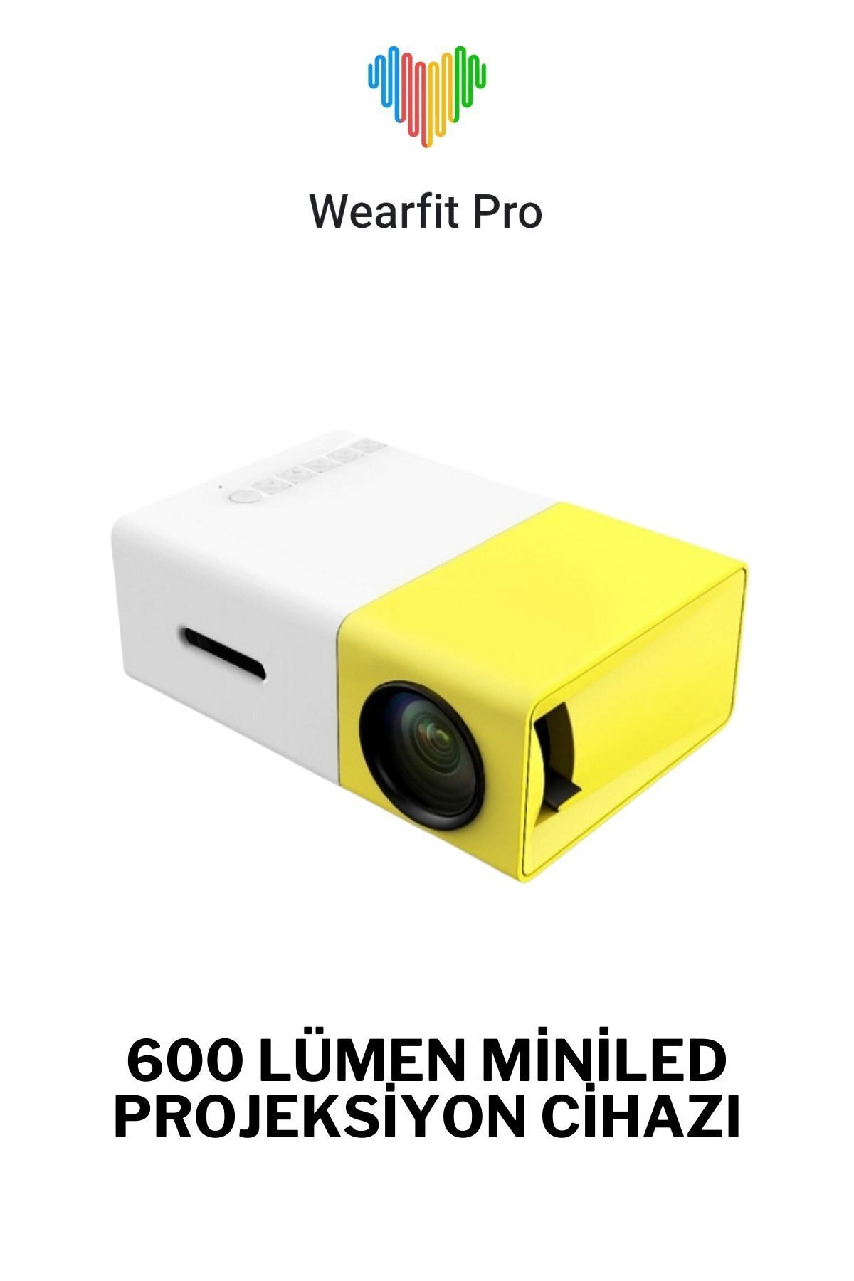 Genel Markalar Yg300 Mini LED Projeksiyon Cihazı 600 Lümen Ev Sinema Sistemi Hdmi USB SD Kart Şarjlı