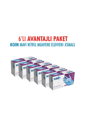 KOİN MAVİ NİTRİL ELDİVEN XSMALL 6LI AVANTAJLI PAKET