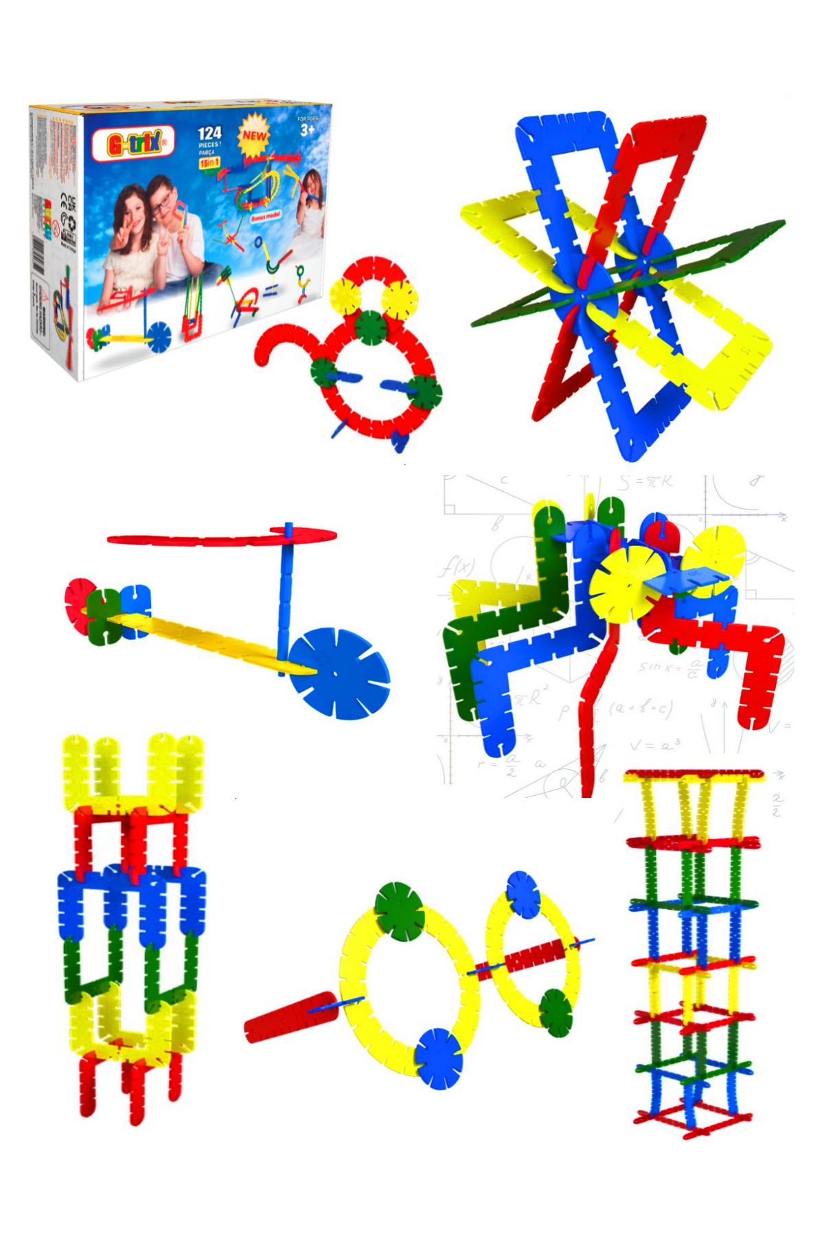 AVDA-G-Trix Build Build Puzzle Blocks Assembly Disc Blocks 124 Pieces 1