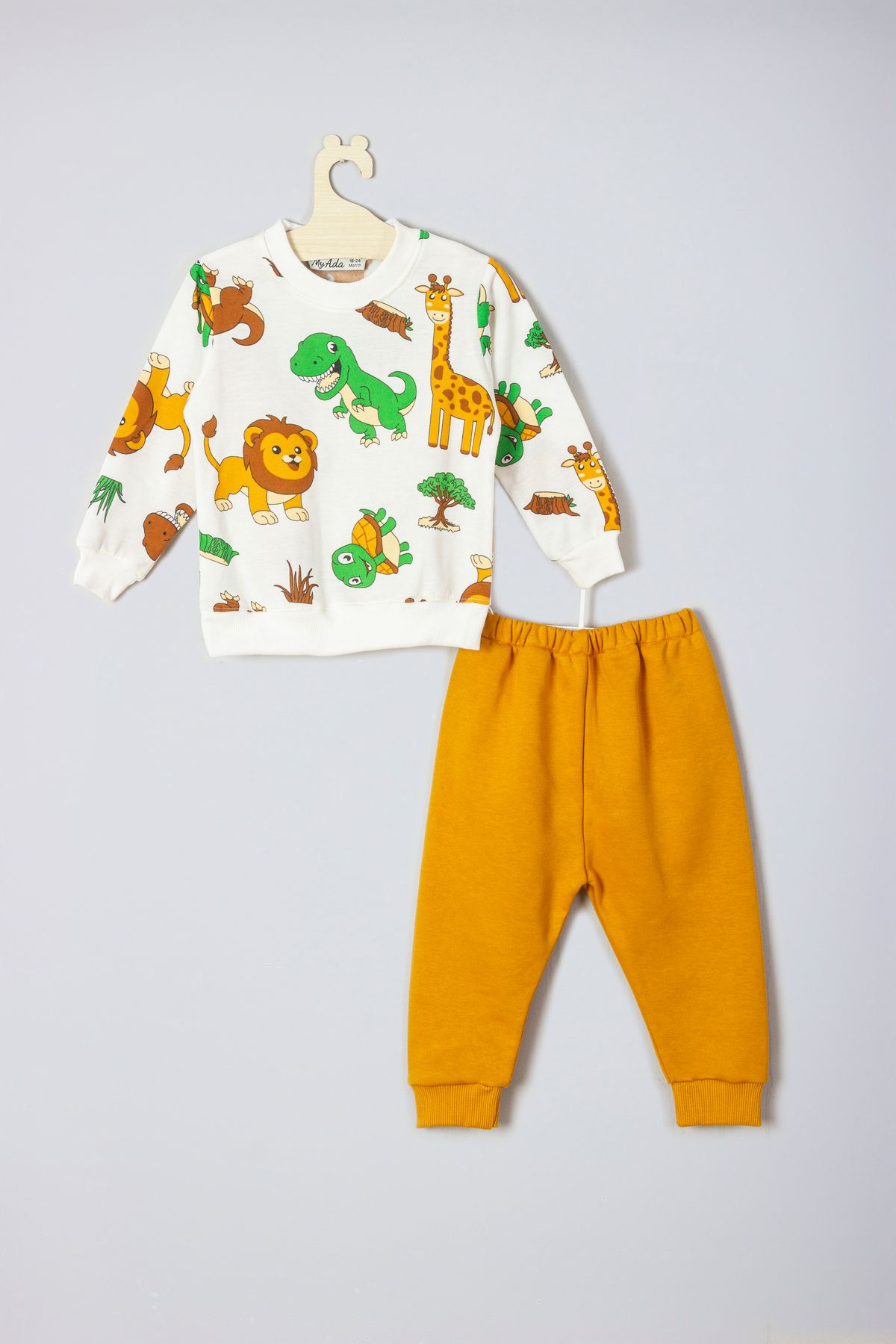 ADABEBEK-Cute Animals Printed Style Top and Bottom Baby Set 1