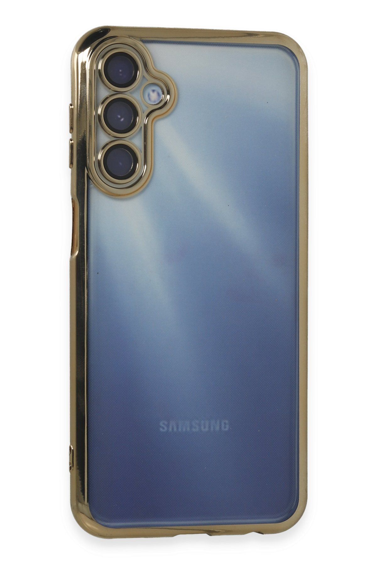 Leybaks Samsung Galaxy A34 Uyumlu Lens Korumalı Kenarlar Renkli Şeffaf Kılıf