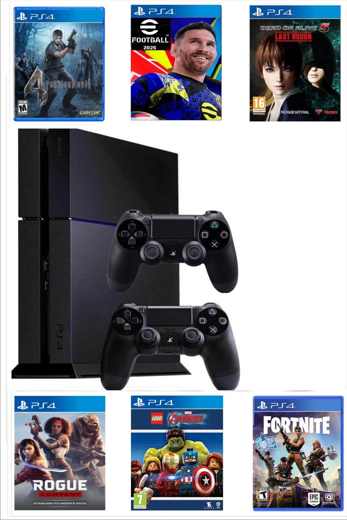 Sony Playstation 4 Standart Kasa 1tb +yenilenmiş + 2. Ps4 Kol + 15 Dijital Oyun